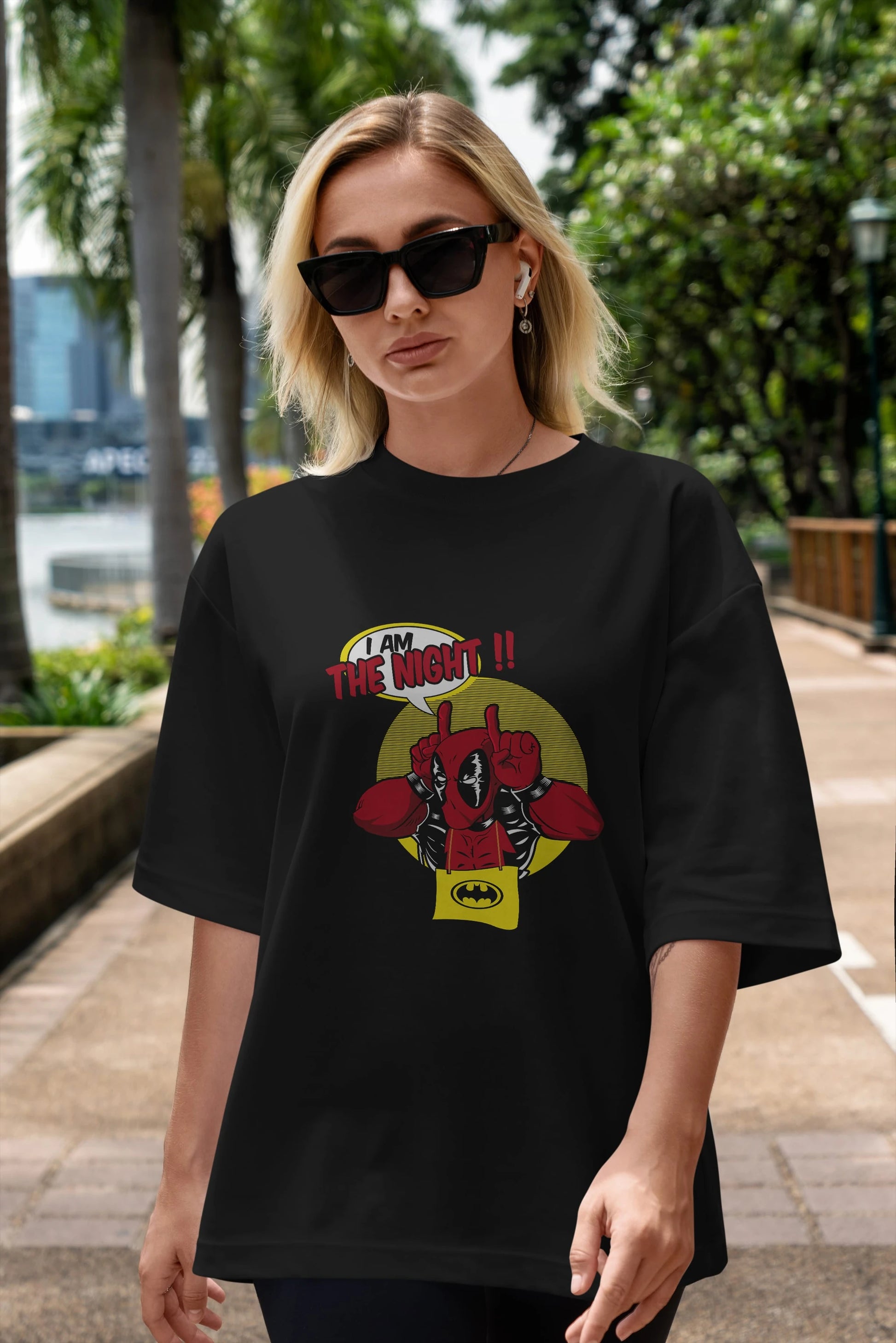 Deadpool (1) Ön Baskılı Oversize t-shirt Erkek Kadın Unisex %100 Pamuk Bisiklet Yaka tişort