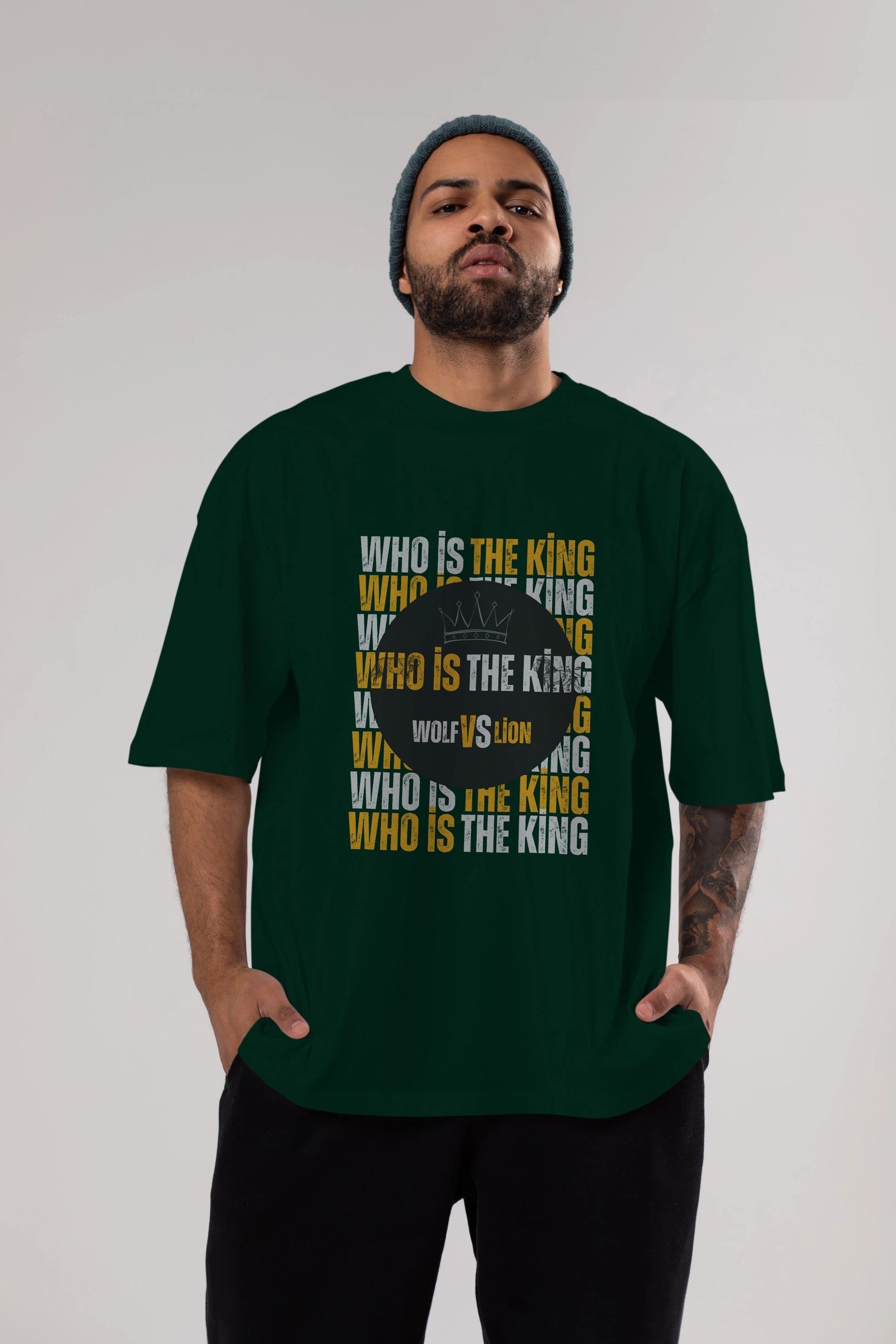 Who Is The King Yazılı Ön Baskılı Oversize t-shirt Erkek Kadın Unisex