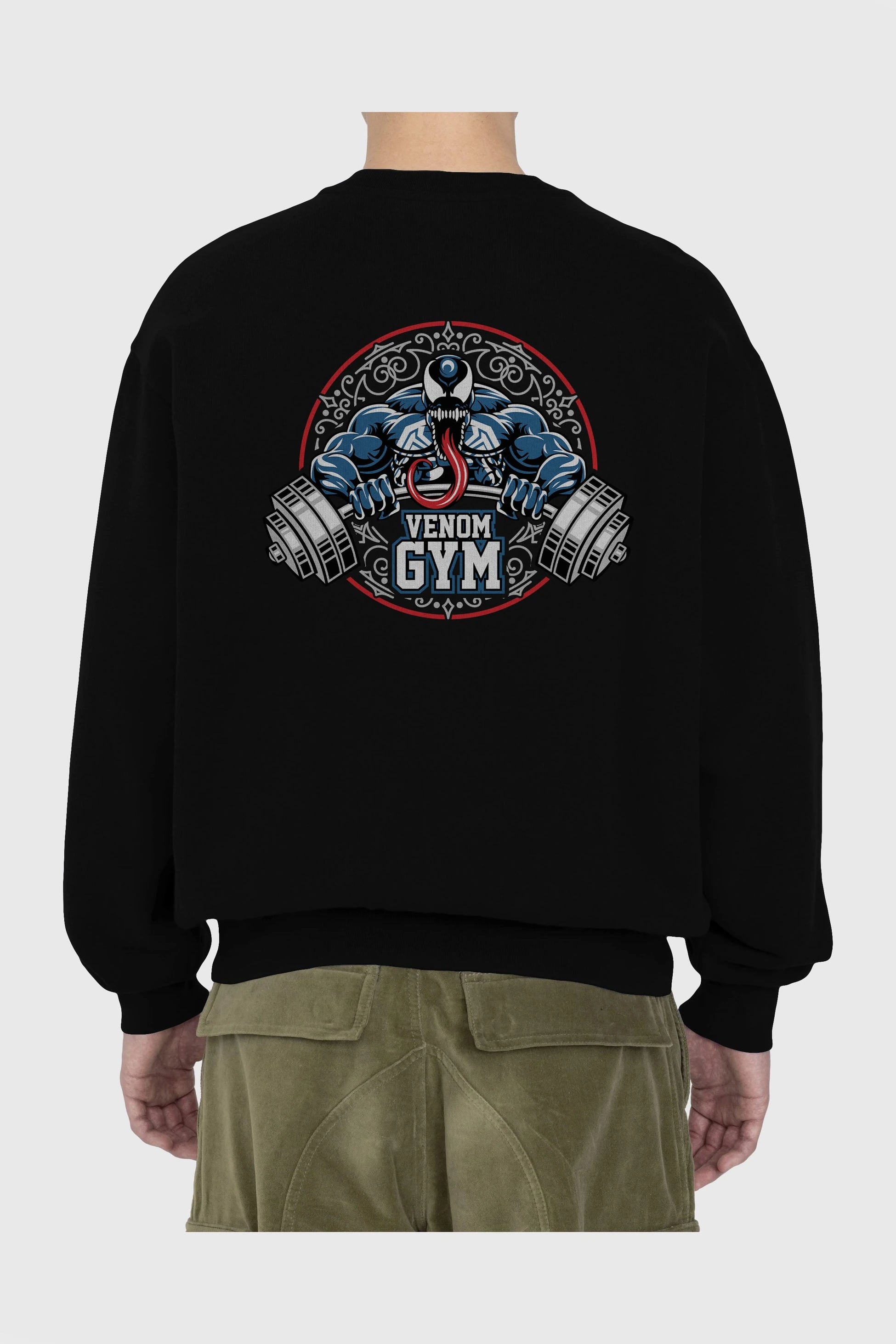 Venom GYM Arka Baskılı Oversize Sweatshirt Erkek Kadın Unisex