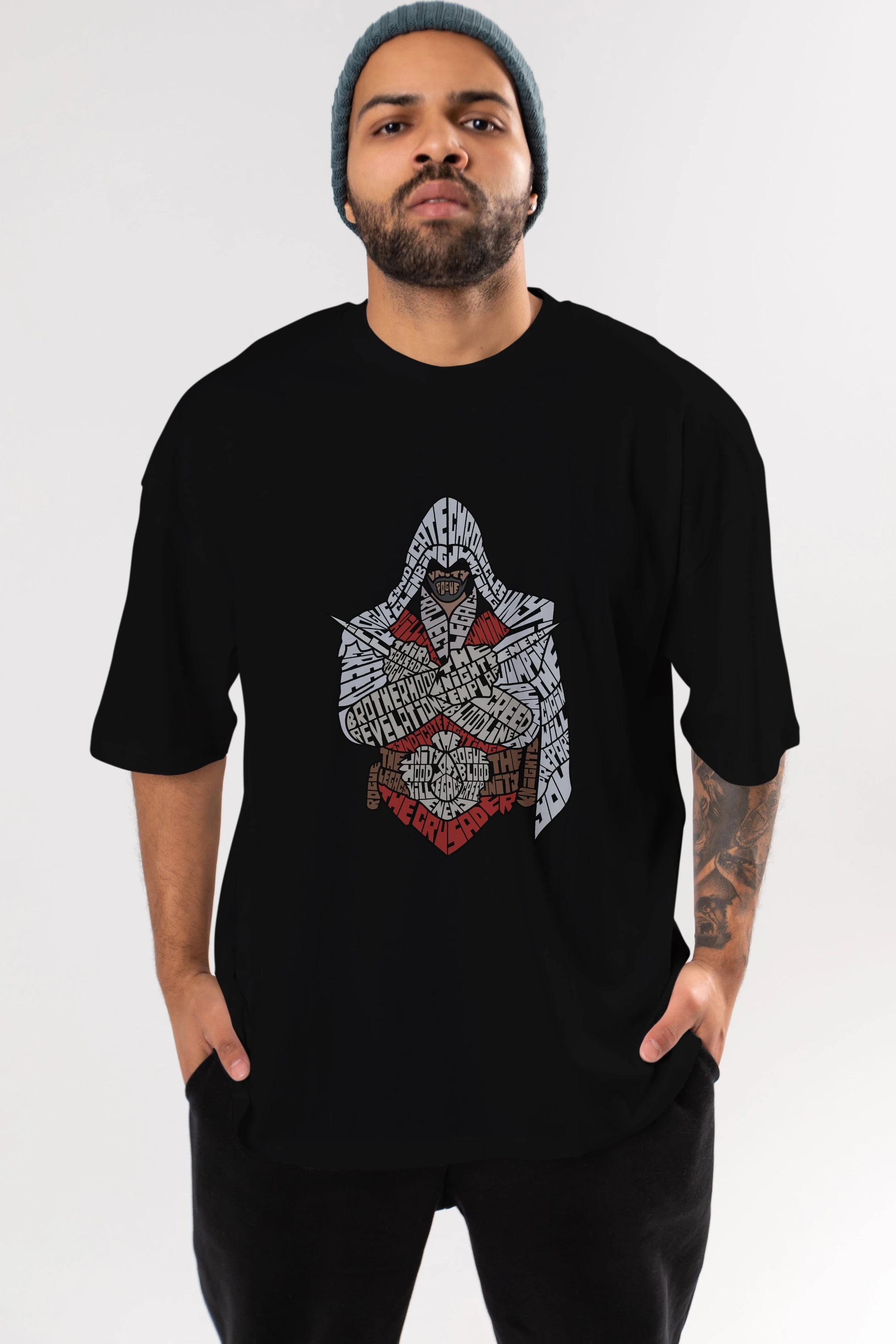 Assassins Ön Baskılı Oversize t-shirt %100 pamuk Erkek Kadın Unisex