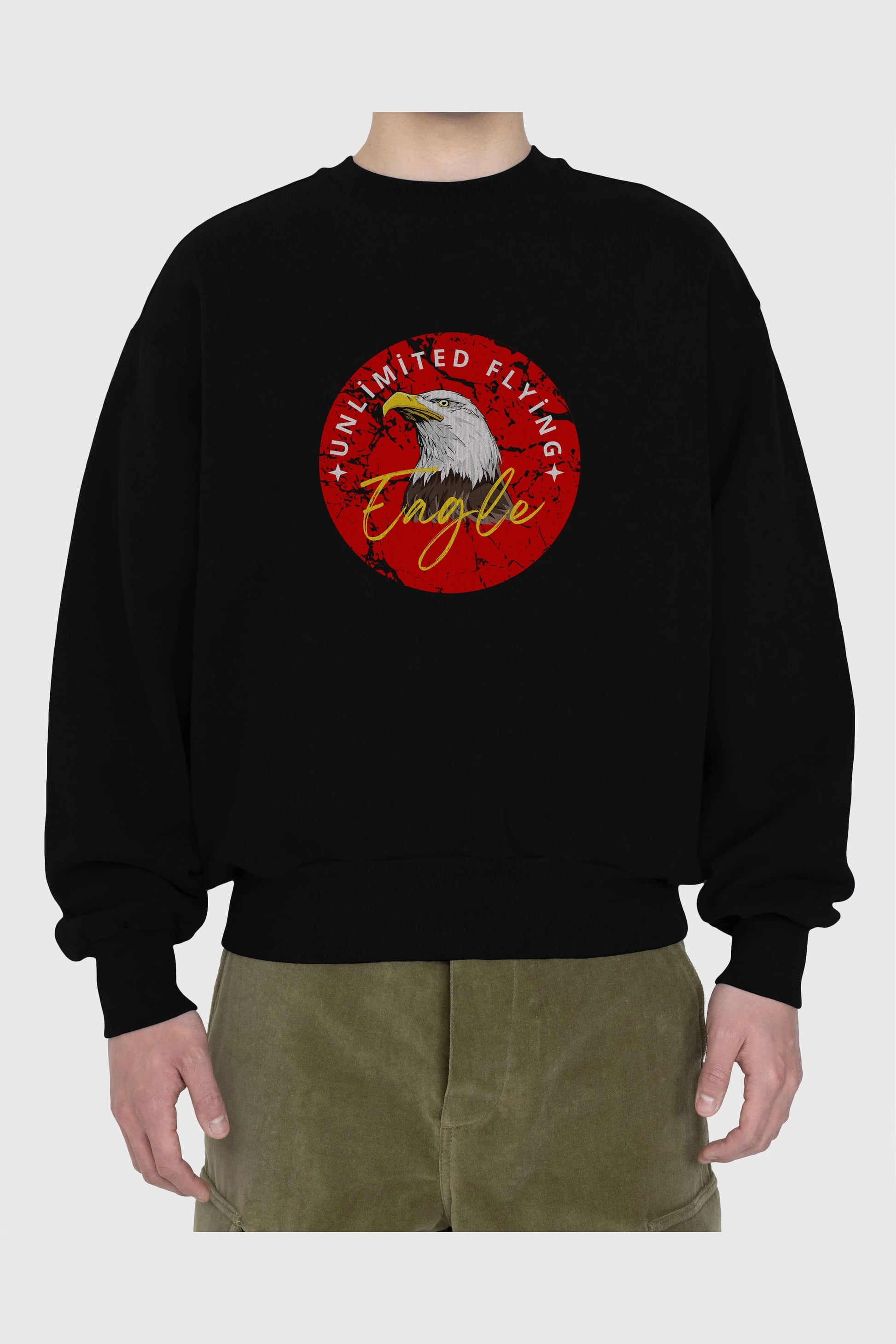 Unlimited Flying Yazılı Ön Baskılı Oversize Sweatshirt Erkek Kadın Unisex
