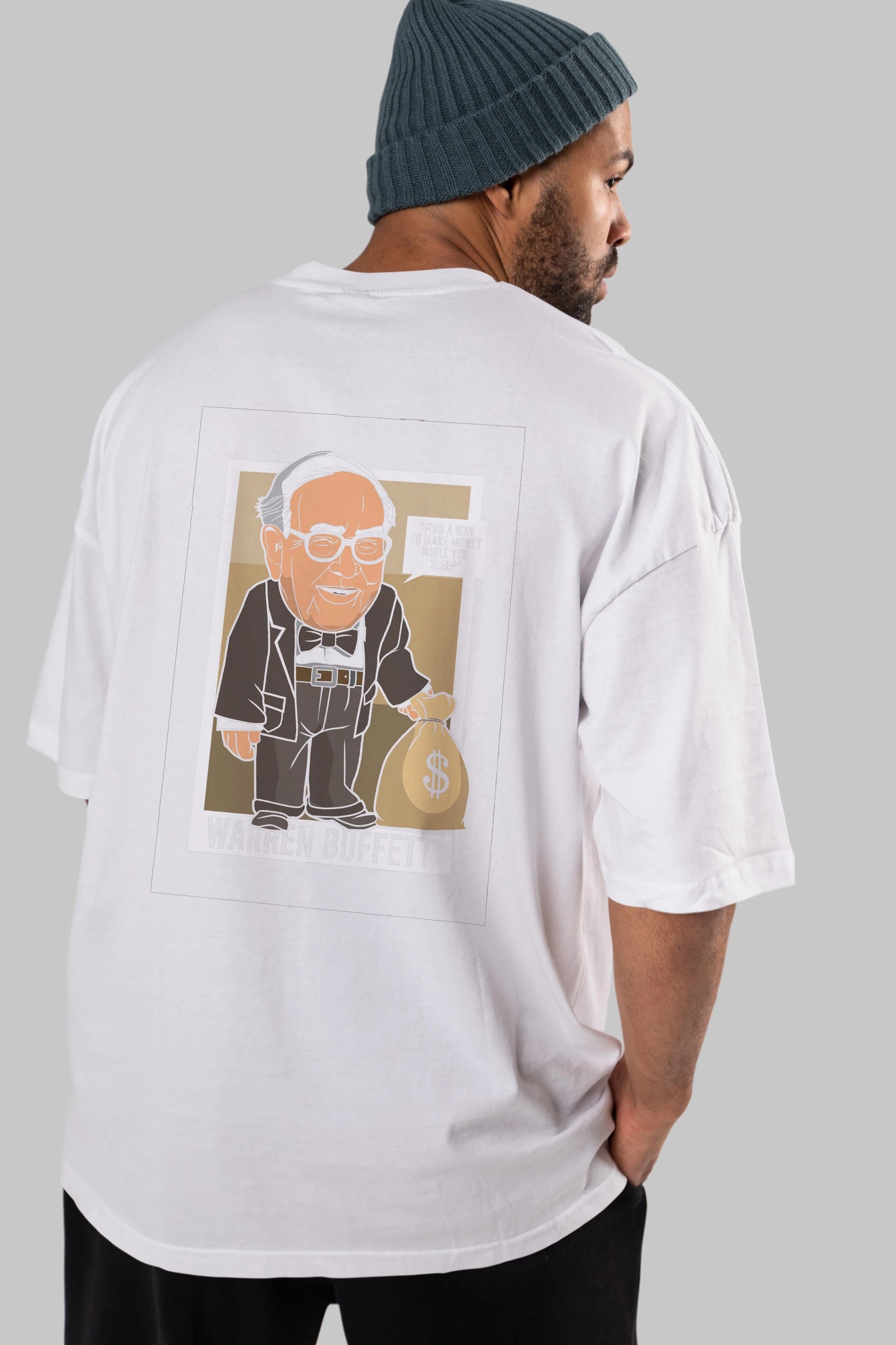 Warren Buffet Up Carl Arka Baskılı Oversize t-shirt Erkek Kadın Unisex %100 Pamuk tişort
