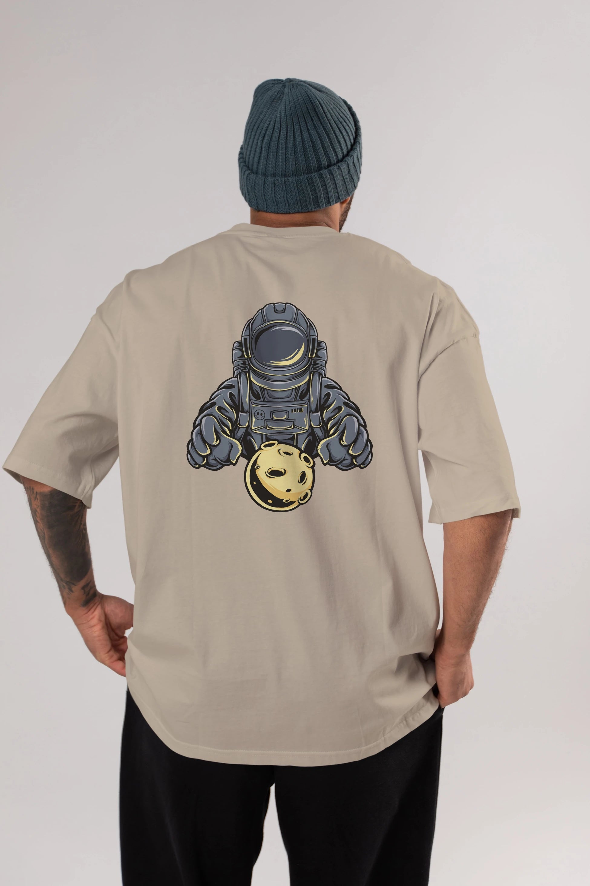 Astromoon tshirt Arka Baskılı Oversize t-shirt Erkek Kadın Unisex