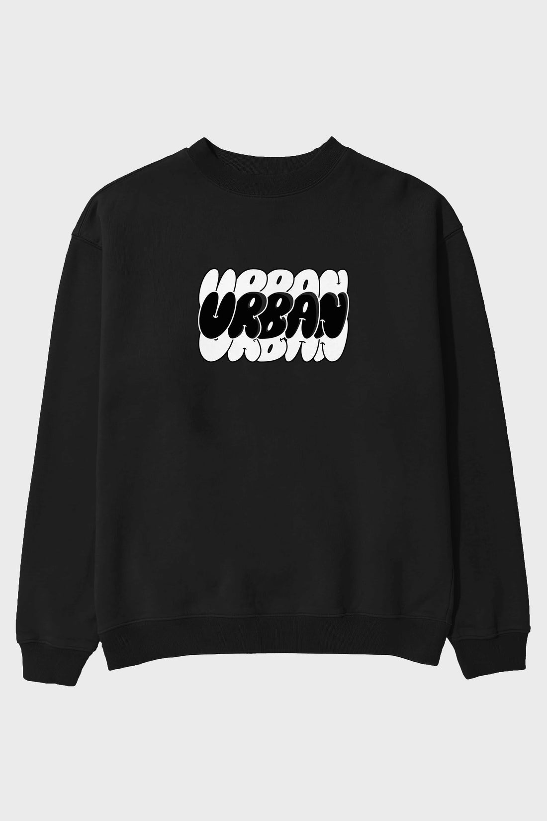Urban Yazılı Ön Baskılı Oversize Sweatshirt Erkek Kadın Unisex