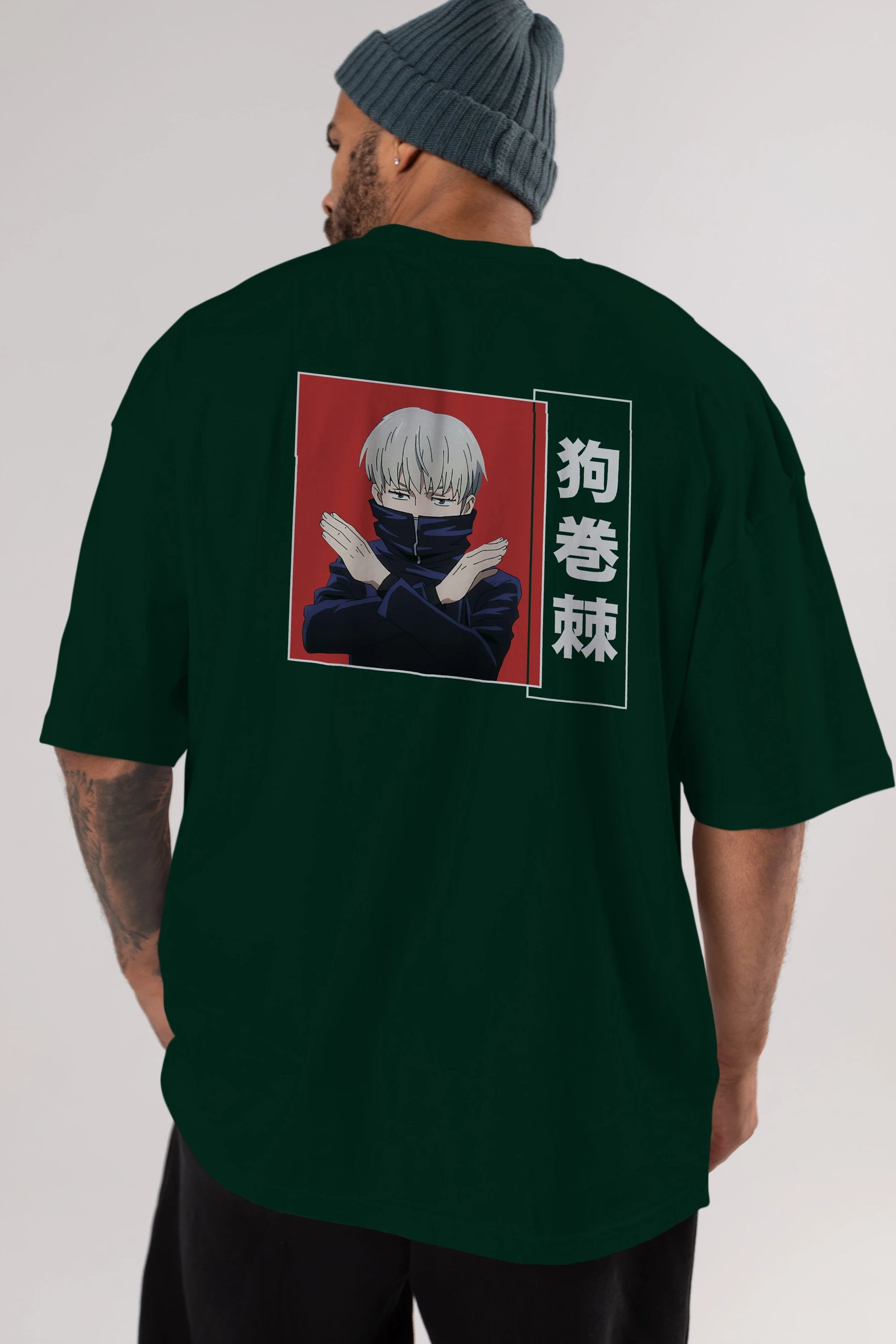 Toge Inumaki Anime Arka Baskılı Oversize t-shirt Erkek Kadın Unisex