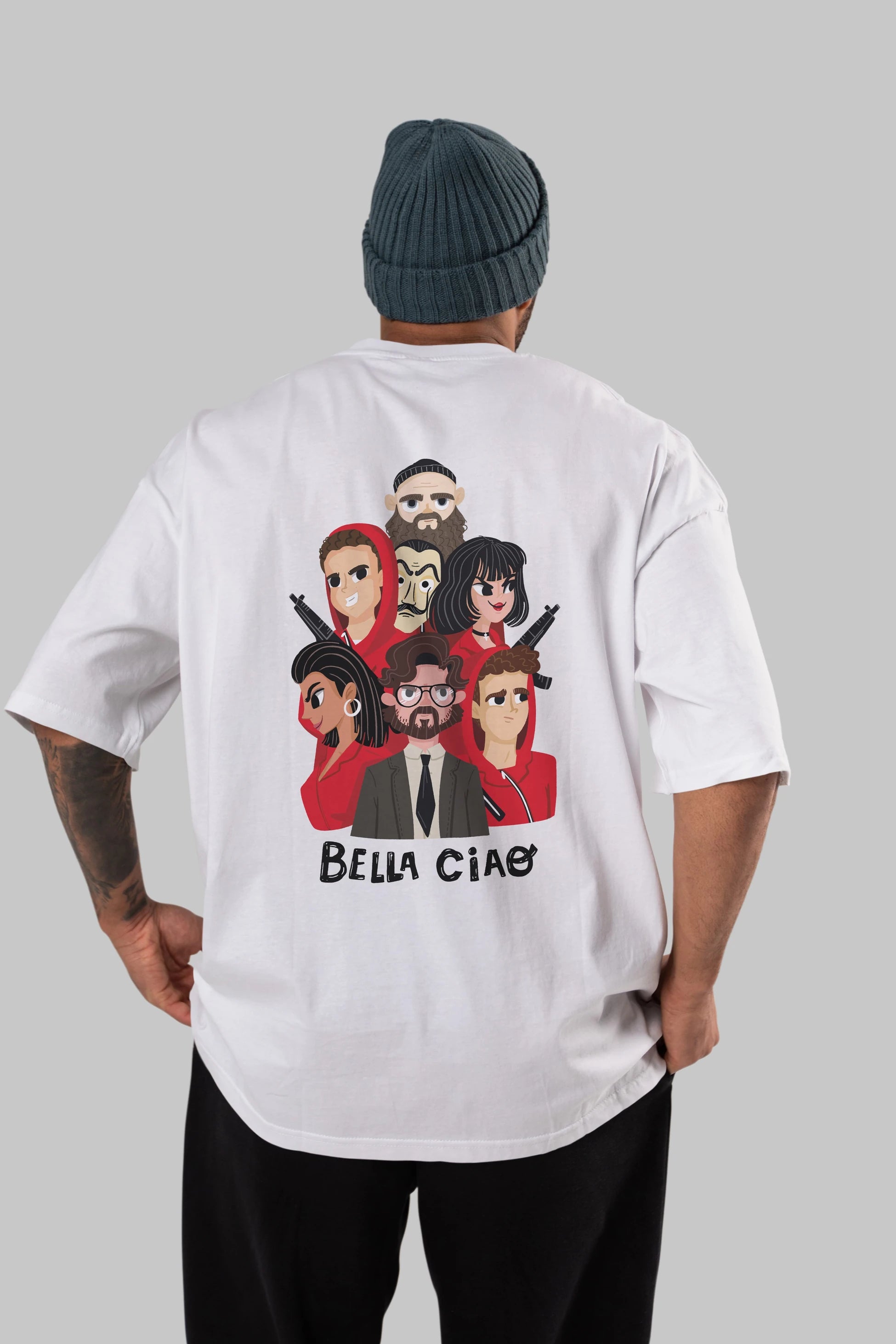 La Casa De Papel (13) Arka Baskılı Oversize t-shirt Erkek Kadın Unisex %100 Pamuk Bisiklet Yaka tişort