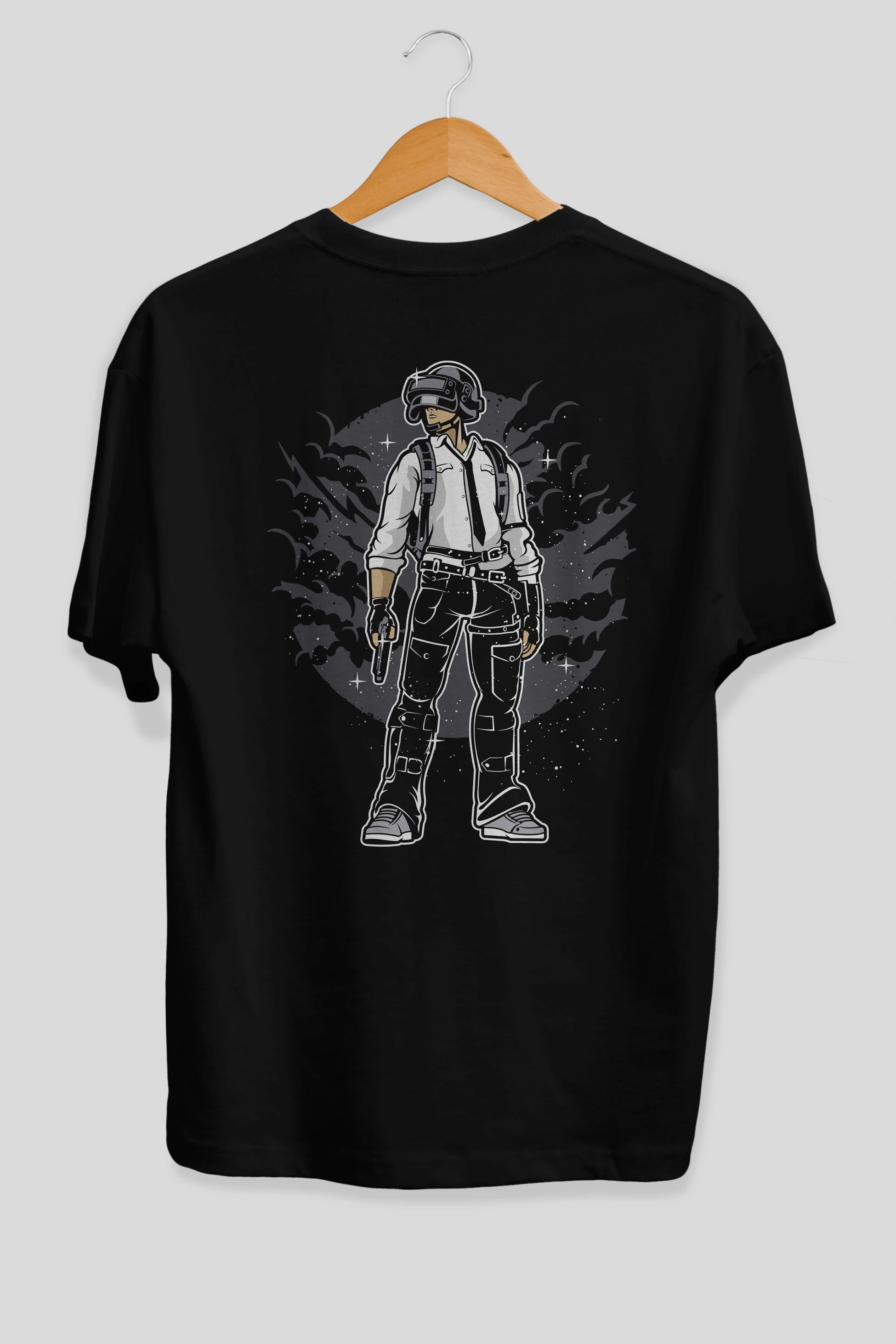 PUBG Arka Baskılı Oversize t-shirt Erkek Kadın Unisex %100 Pamuk