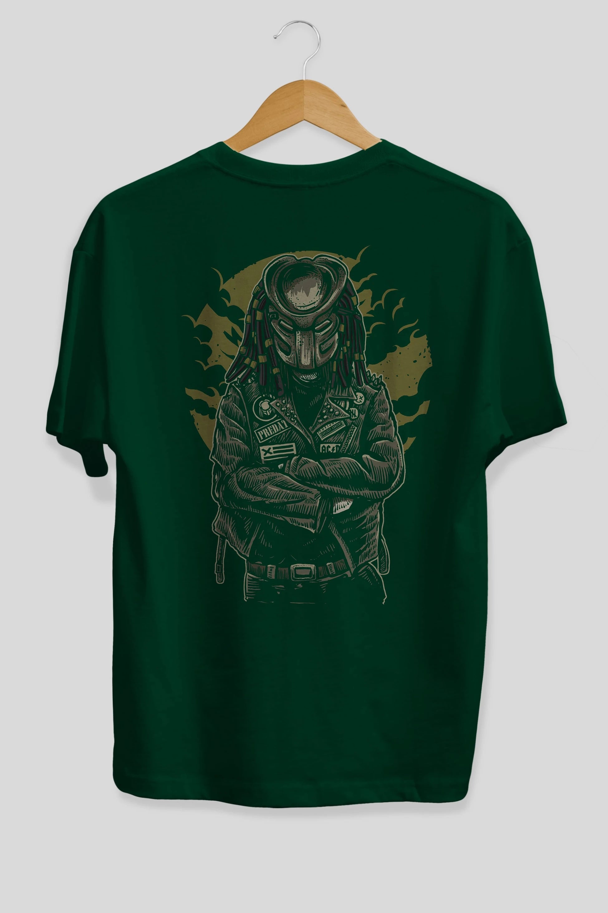 Predator Arka Baskılı Oversize t-shirt Erkek Kadın Unisex %100 Pamuk