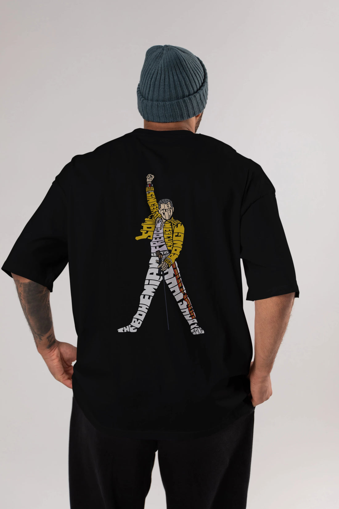 Freddy Mercury Arka Baskılı Oversize t-shirt %100 pamuk Erkek Kadın Unisex
