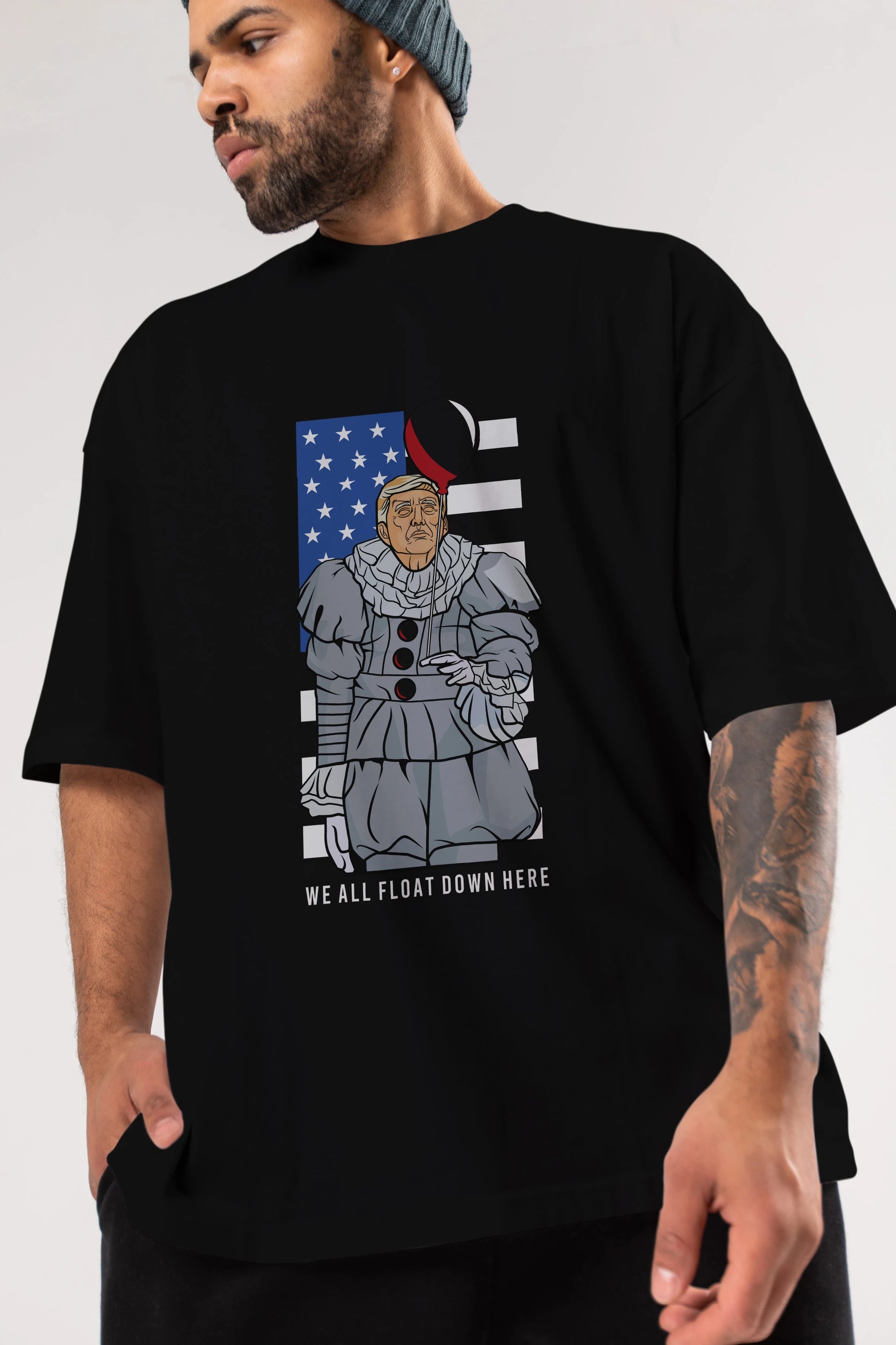 It Trump Ön Baskılı Oversize t-shirt Erkek Kadın Unisex %100 Pamuk tişort