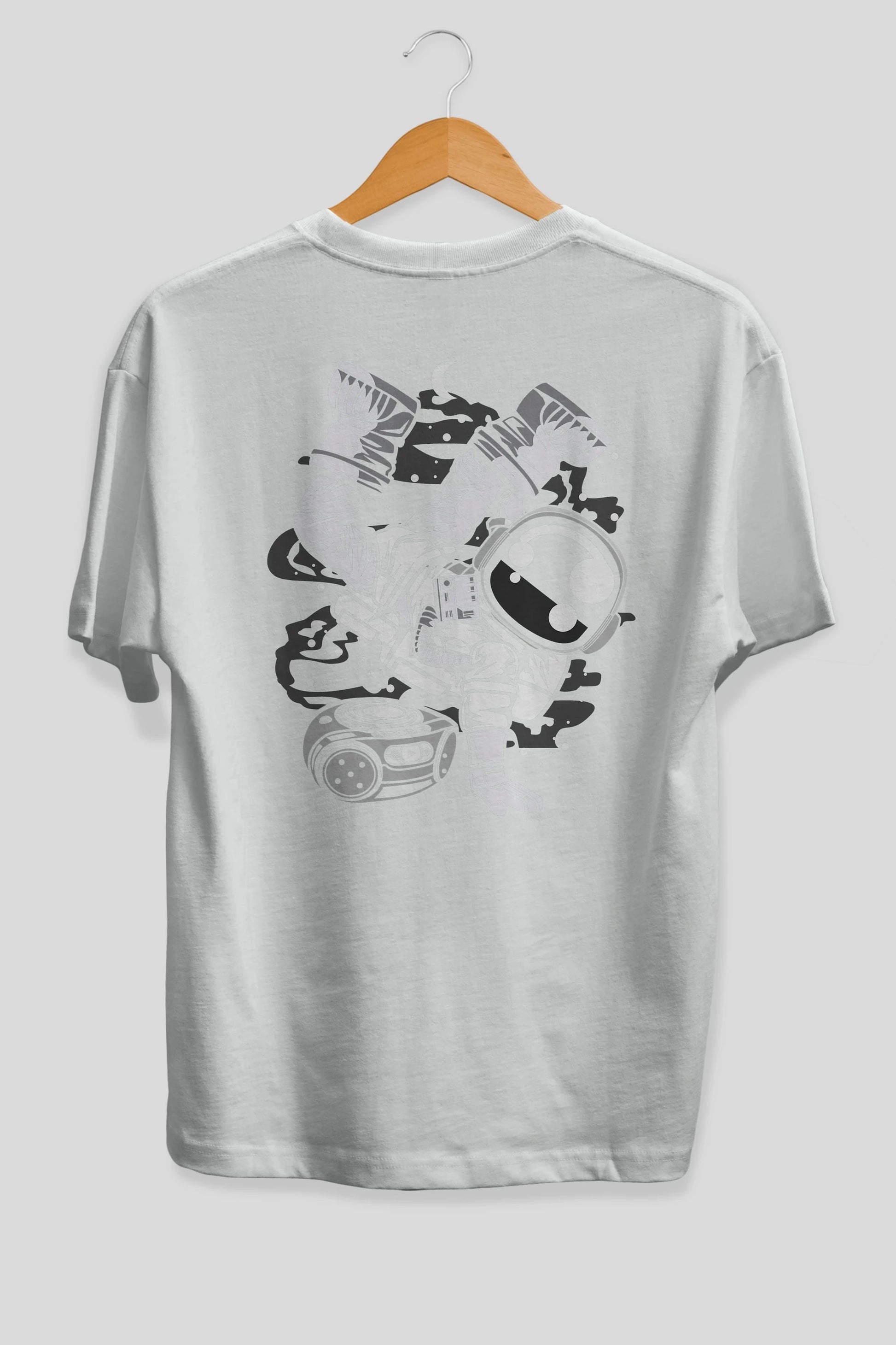 Space Breakdance Arka Baskılı Oversize t-shirt Erkek Kadın Unisex