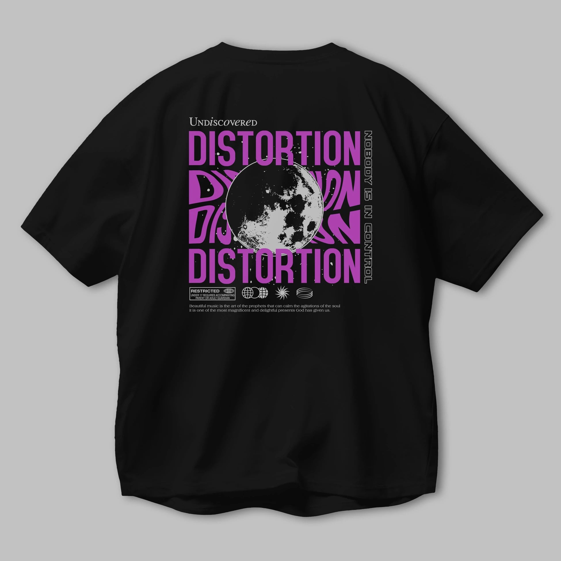Distortion Arka Baskılı Oversize t-shirt Erkek Kadın Unisex