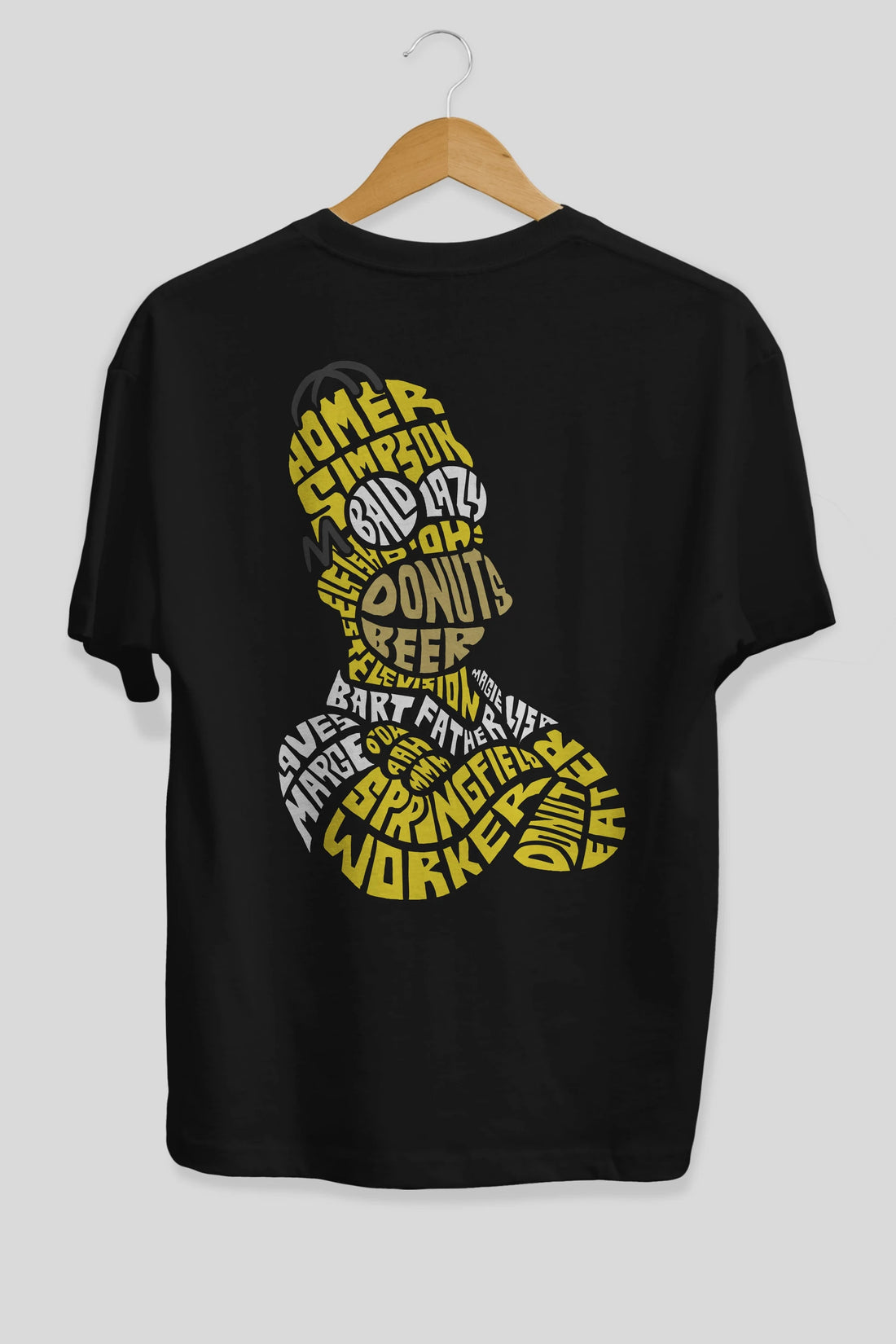 Homer Simpson Arka Baskılı Oversize t-shirt %100 pamuk Erkek Kadın Unisex