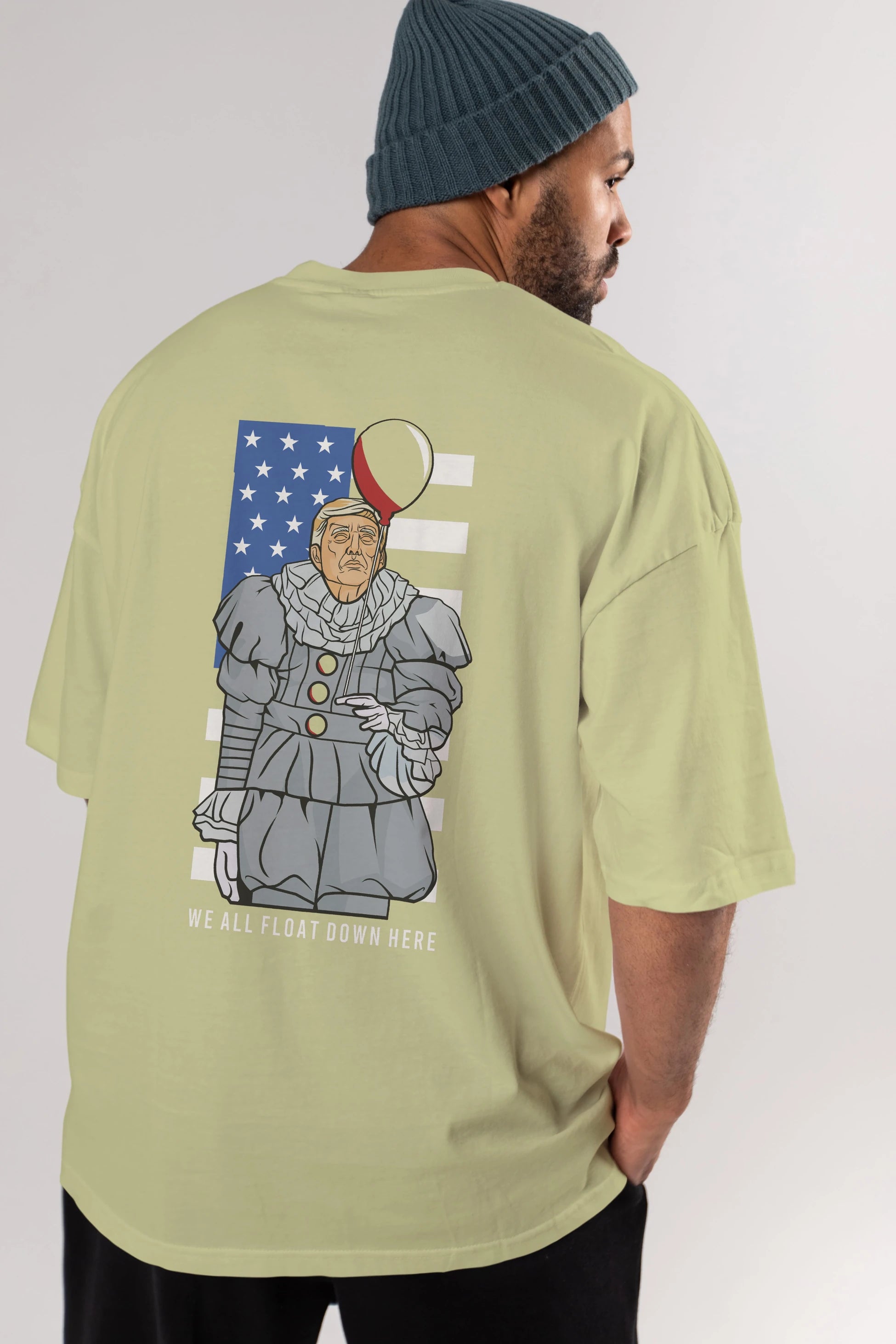 It Trump Arka Baskılı Oversize t-shirt Erkek Kadın Unisex %100 Pamuk tişort