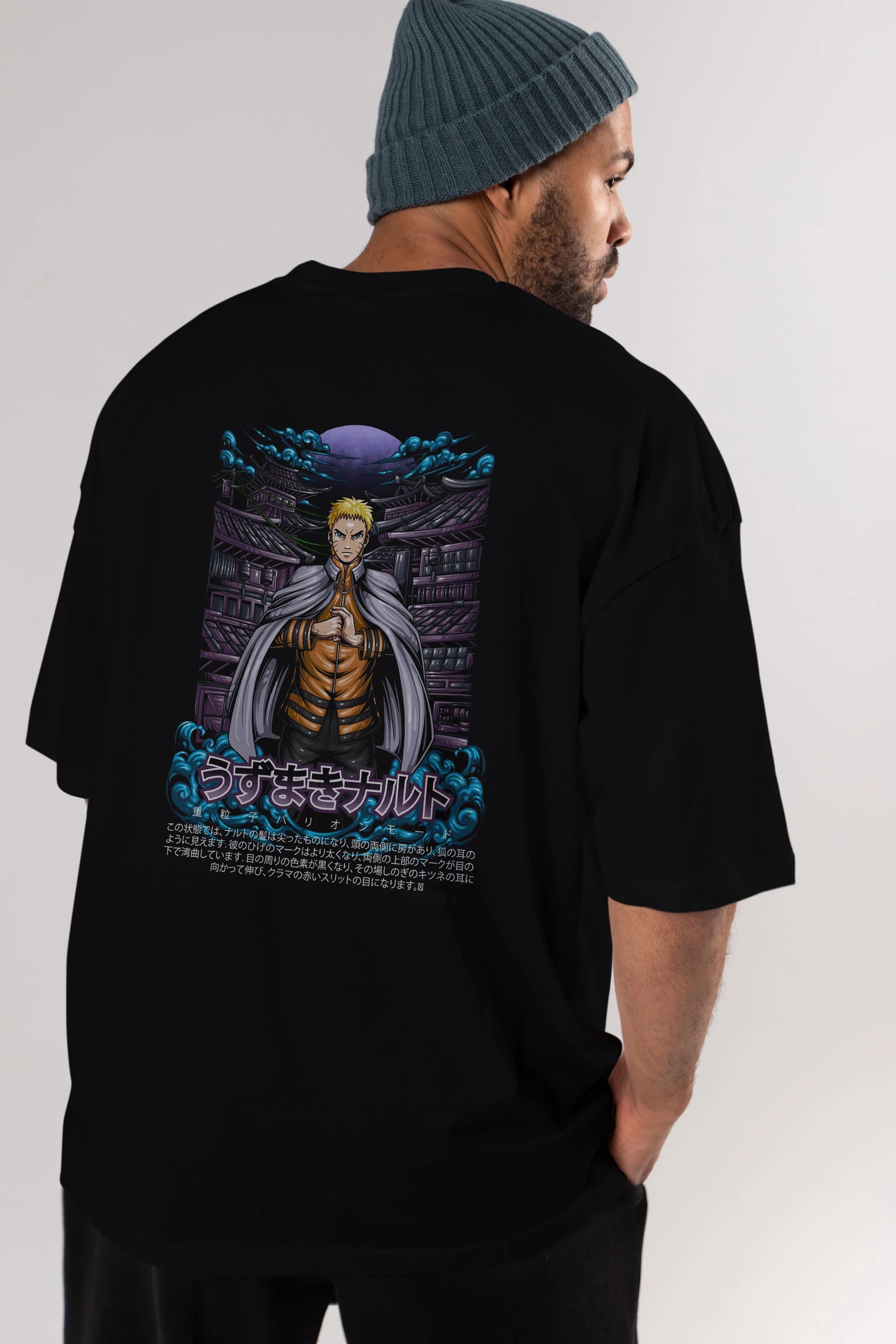 NARUTO (8) Anime Arka Baskılı Oversize t-shirt Erkek Kadın Unisex