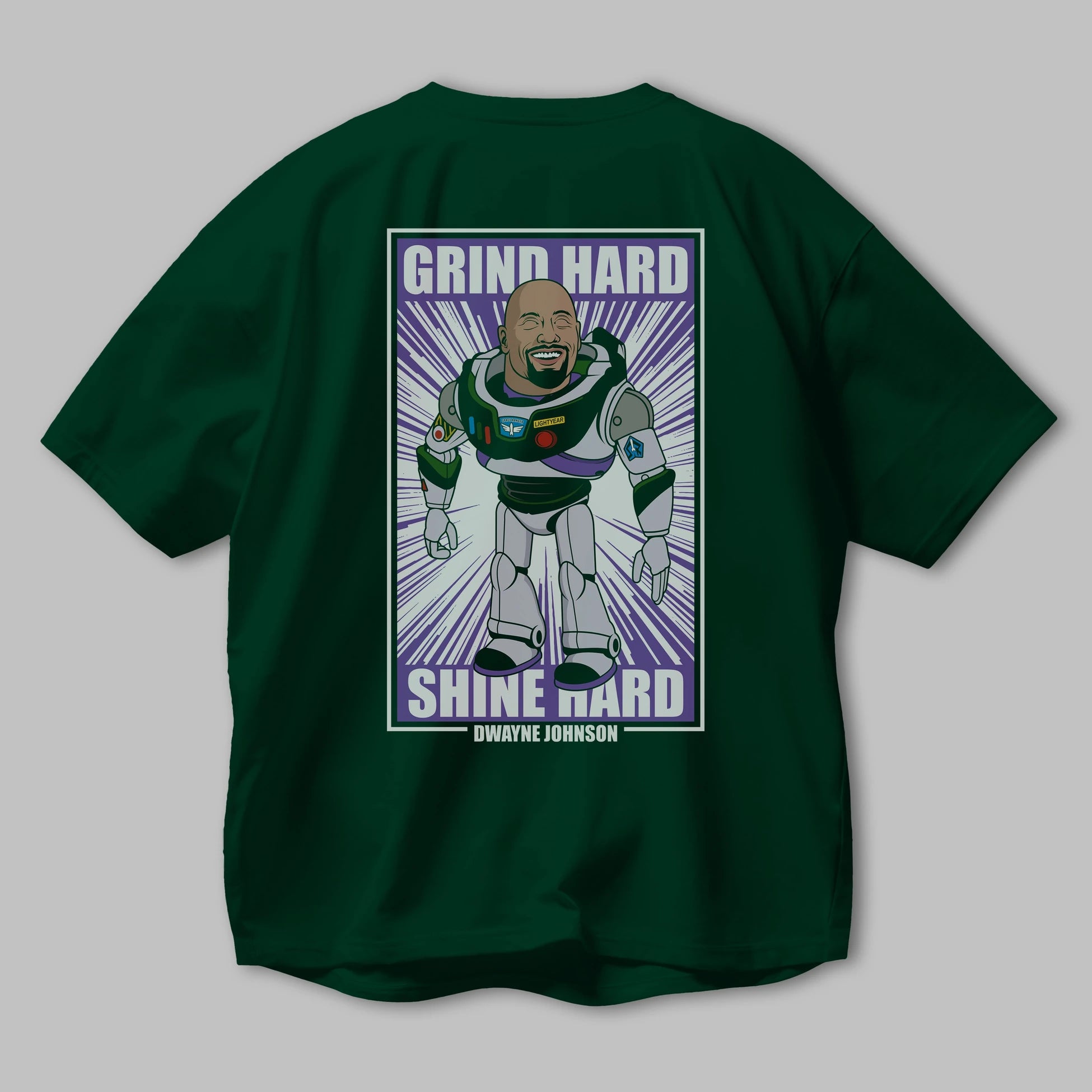 Dwayne Johnson Buzz Lightyear Arka Baskılı Oversize t-shirt Erkek Kadın Unisex %100 Pamuk tişort