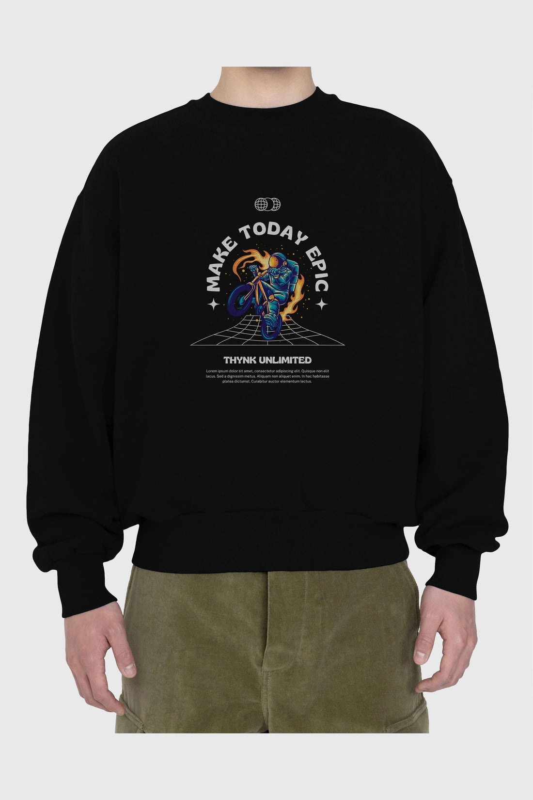 Make Today Epic Ön Baskılı Oversize Sweatshirt Erkek Kadın Unisex