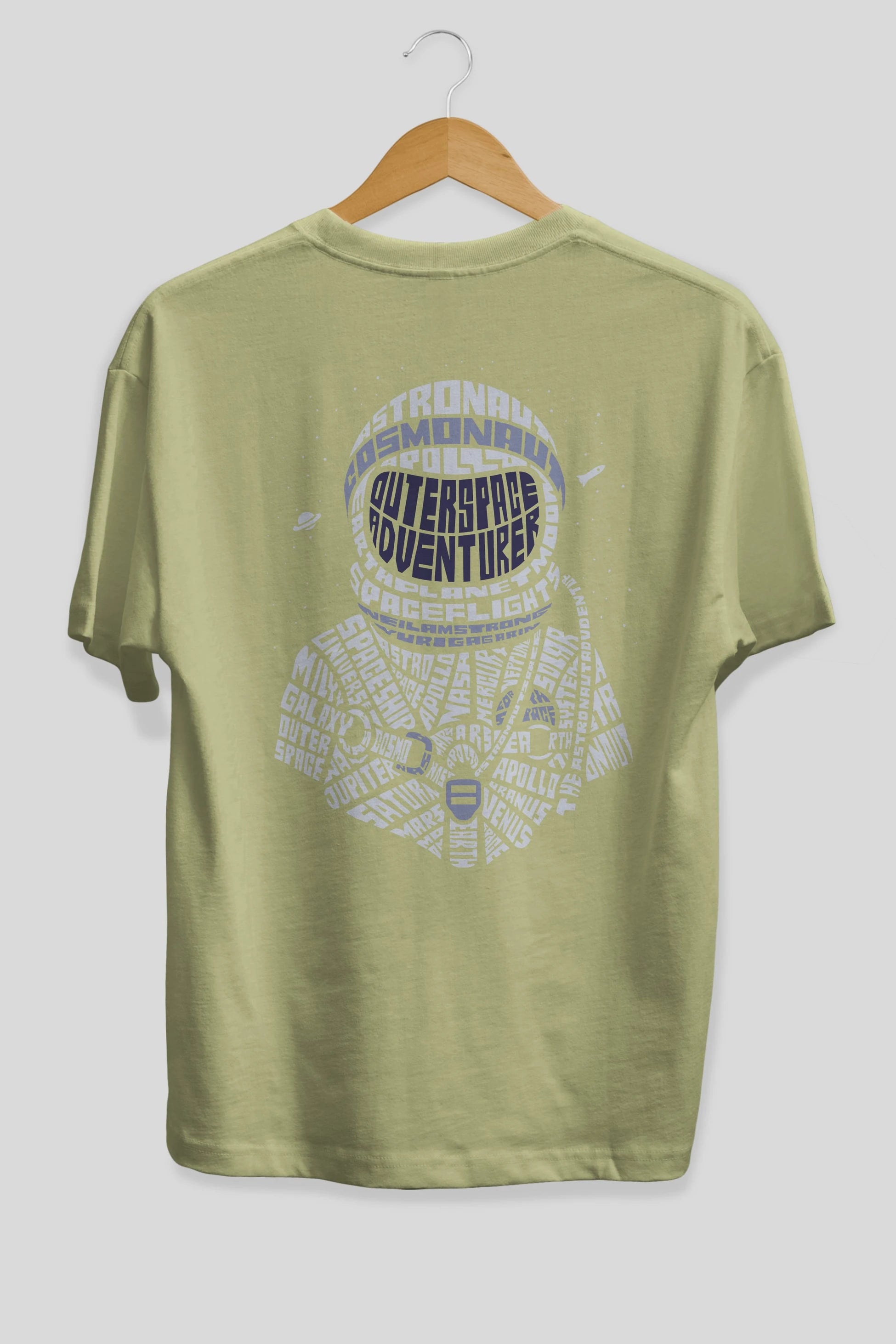 Astronaut Arka Baskılı Oversize t-shirt %100 pamuk Erkek Kadın Unisex
