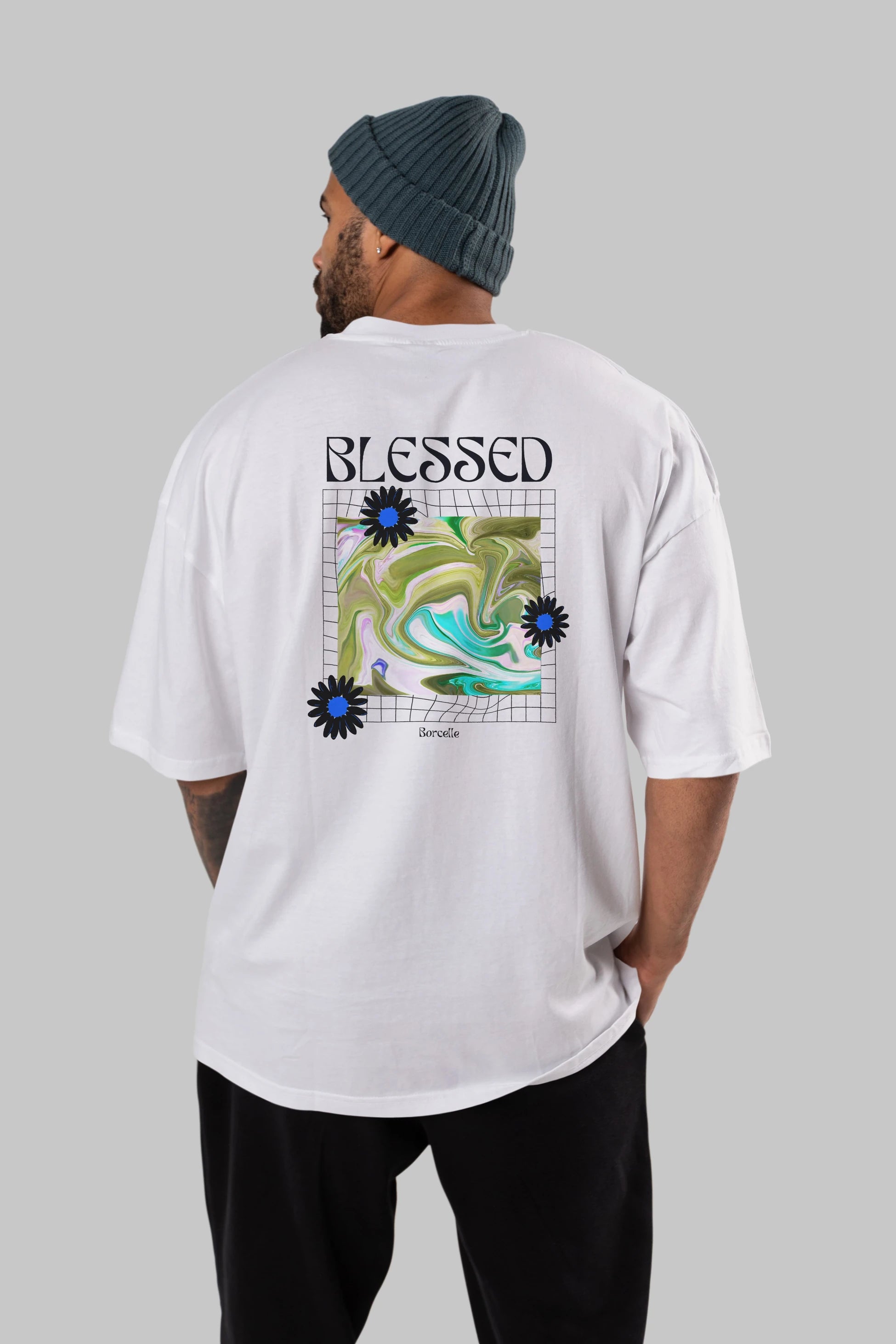Blessed Arka Baskılı Oversize t-shirt Erkek Kadın Unisex