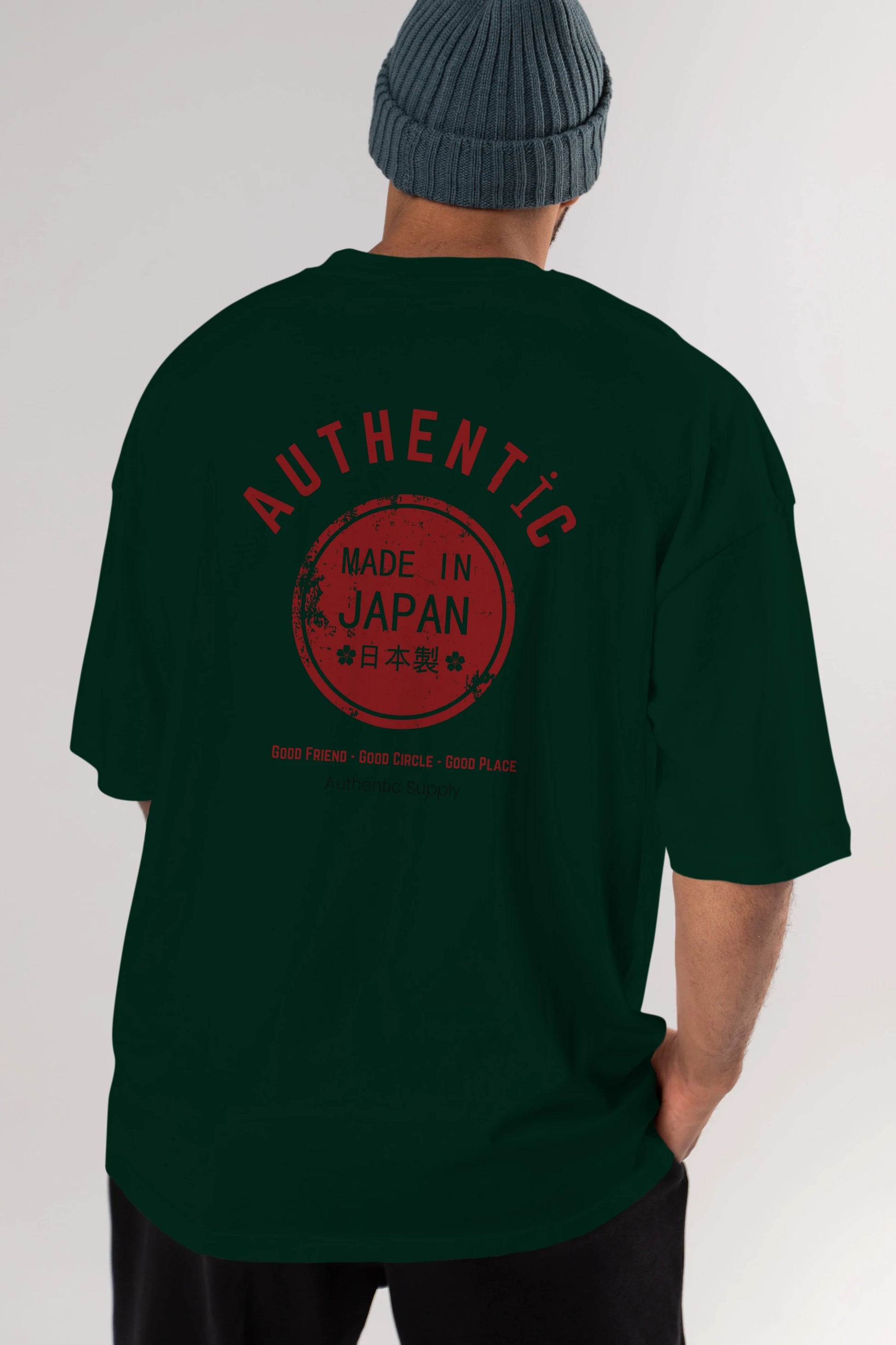 Authentic Japan Style Arka Baskılı Oversize t-shirt Erkek Kadın Unisex