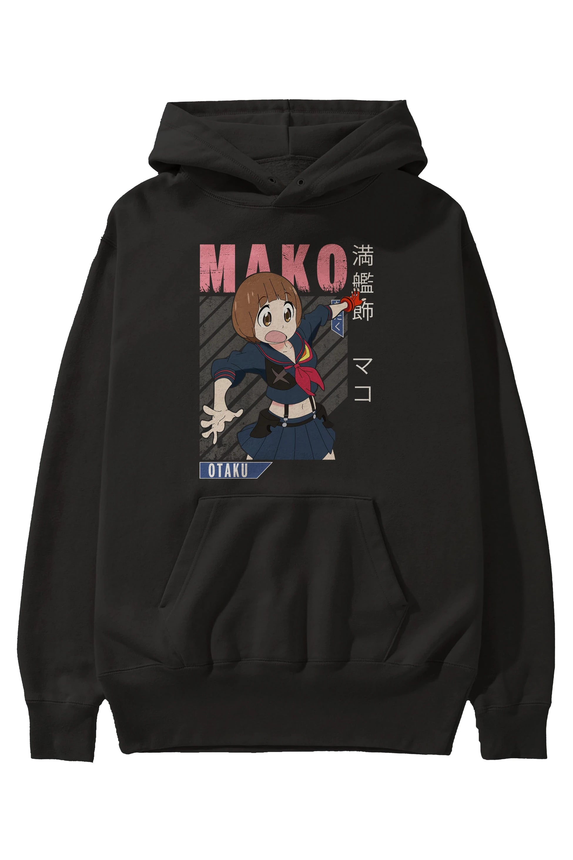 Mako Mankanshoku 2 Anime Ön Baskılı Hoodie Oversize Kapüşonlu Sweatshirt Erkek Kadın Unisex