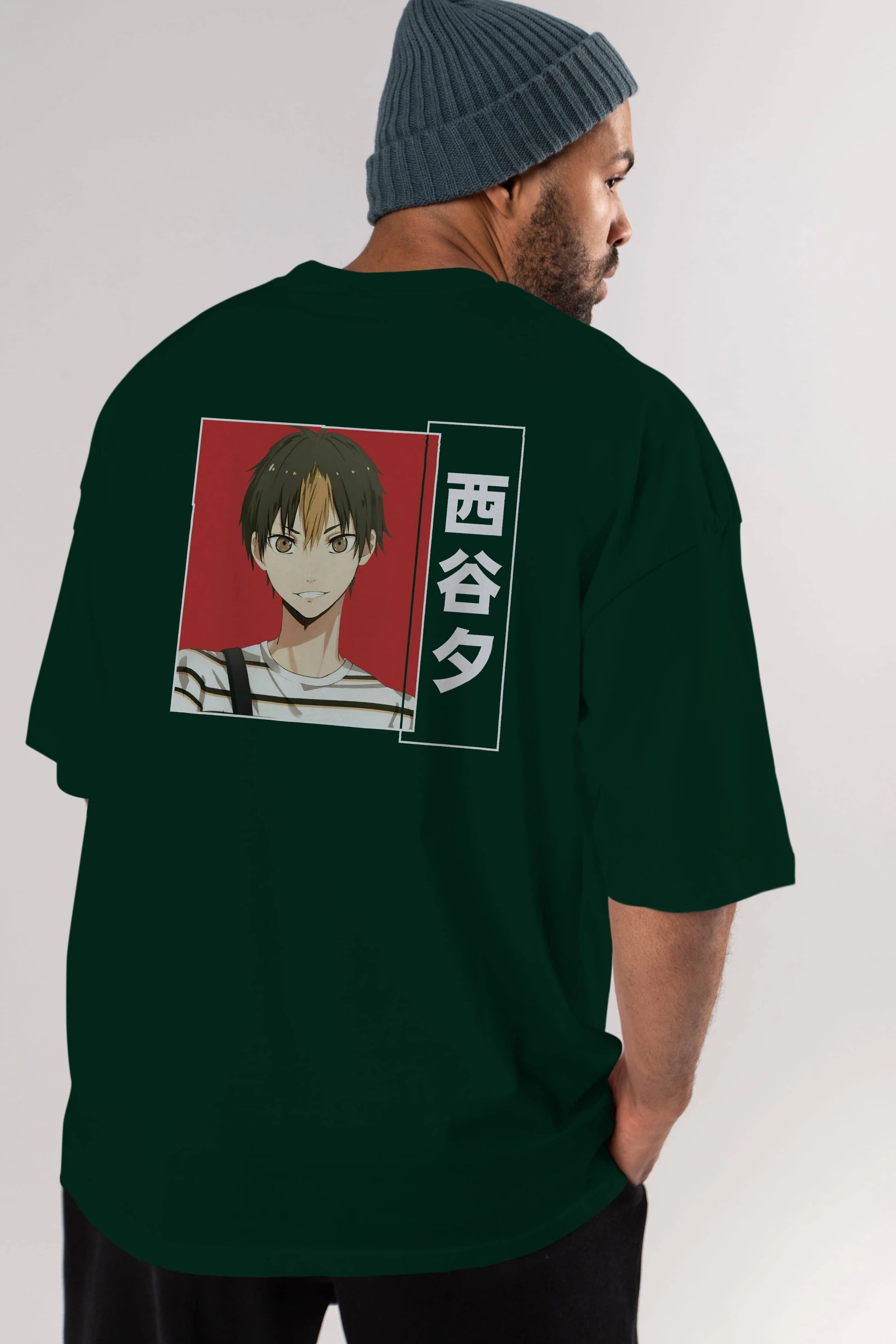 Yuu Nishinoya 1 Anime Arka Baskılı Oversize t-shirt Erkek Kadın Unisex