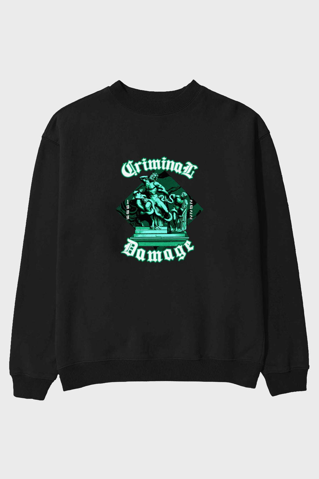 Criminal Damage Ön Baskılı Oversize Sweatshirt Erkek Kadın Unisex