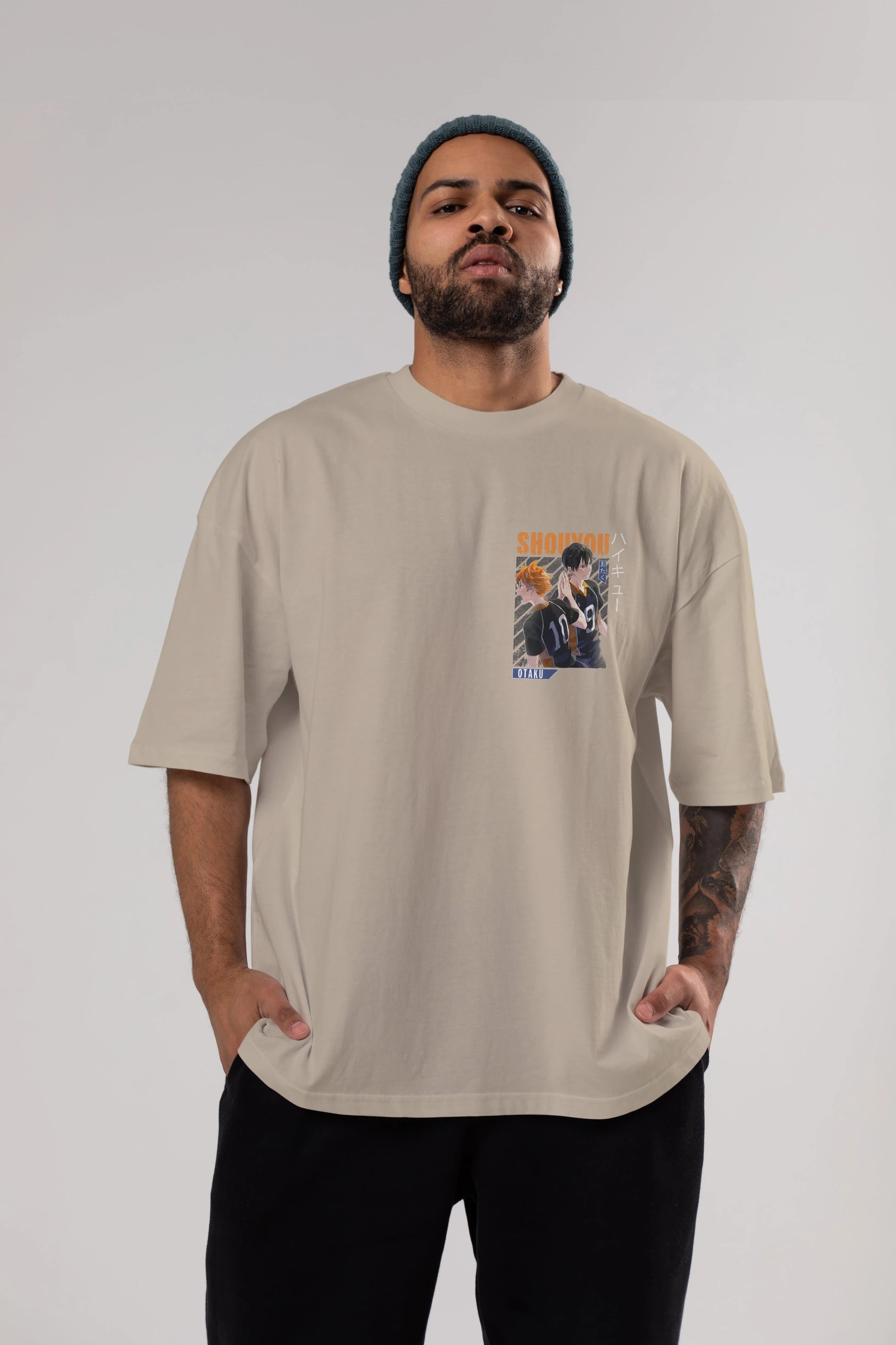 Shouyou Hinata 12 Ön Sol Baskılı Oversize t-shirt Erkek Kadın Unisex %100 Pamuk Bisiklet Yaka tişort