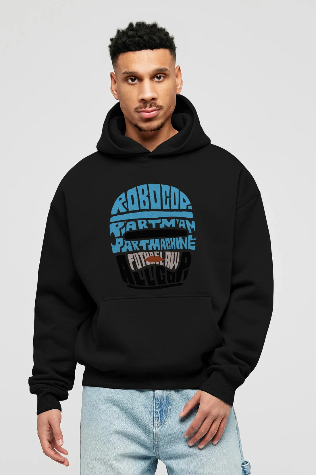 Robocop Ön Baskılı Hoodie Oversize Kapüşonlu Sweatshirt Erkek Kadın Unisex