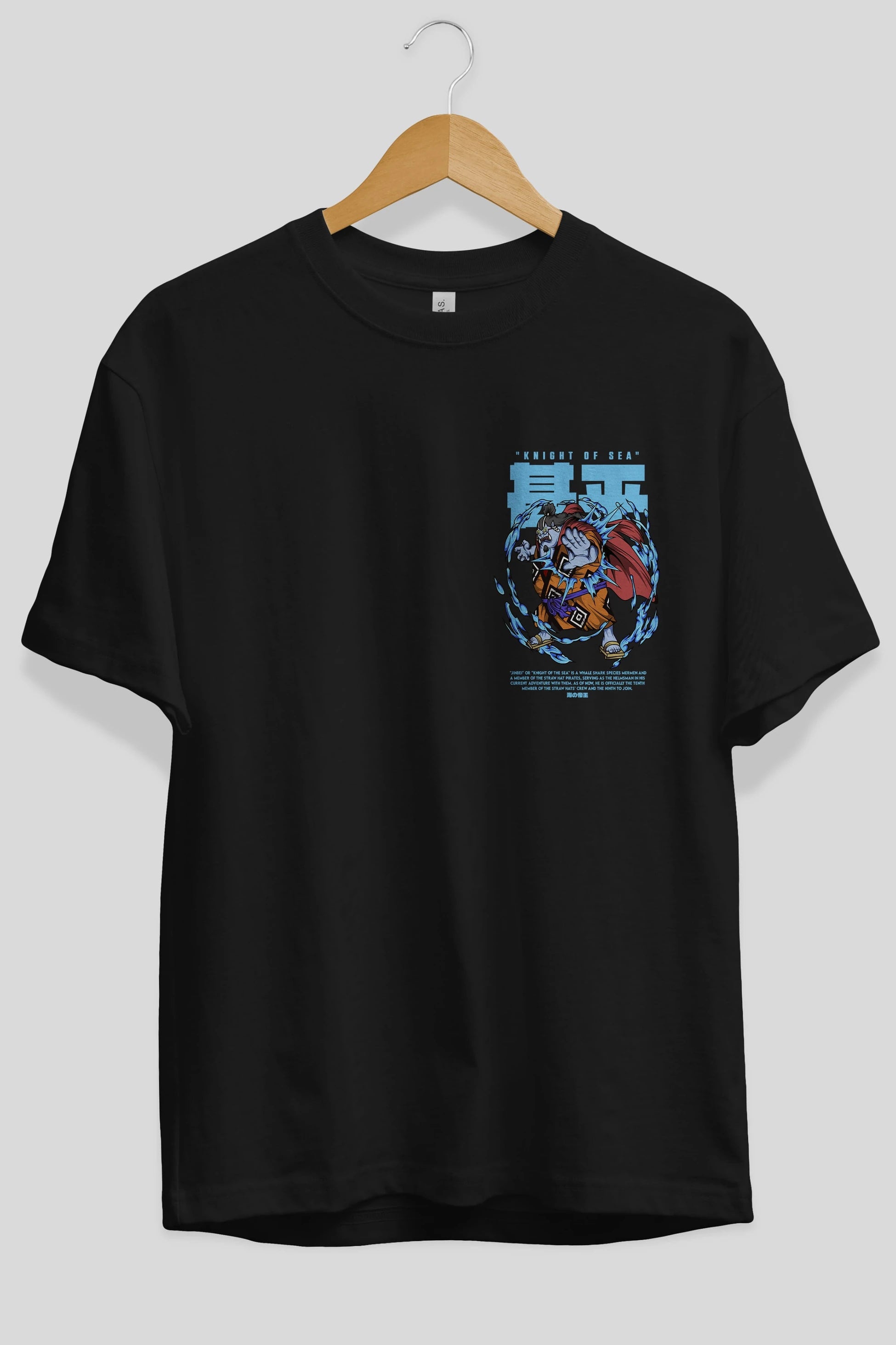 Jinbei Ön Sol Baskılı Oversize t-shirt Erkek Kadın Unisex %100 Pamuk Bisiklet Yaka tişort