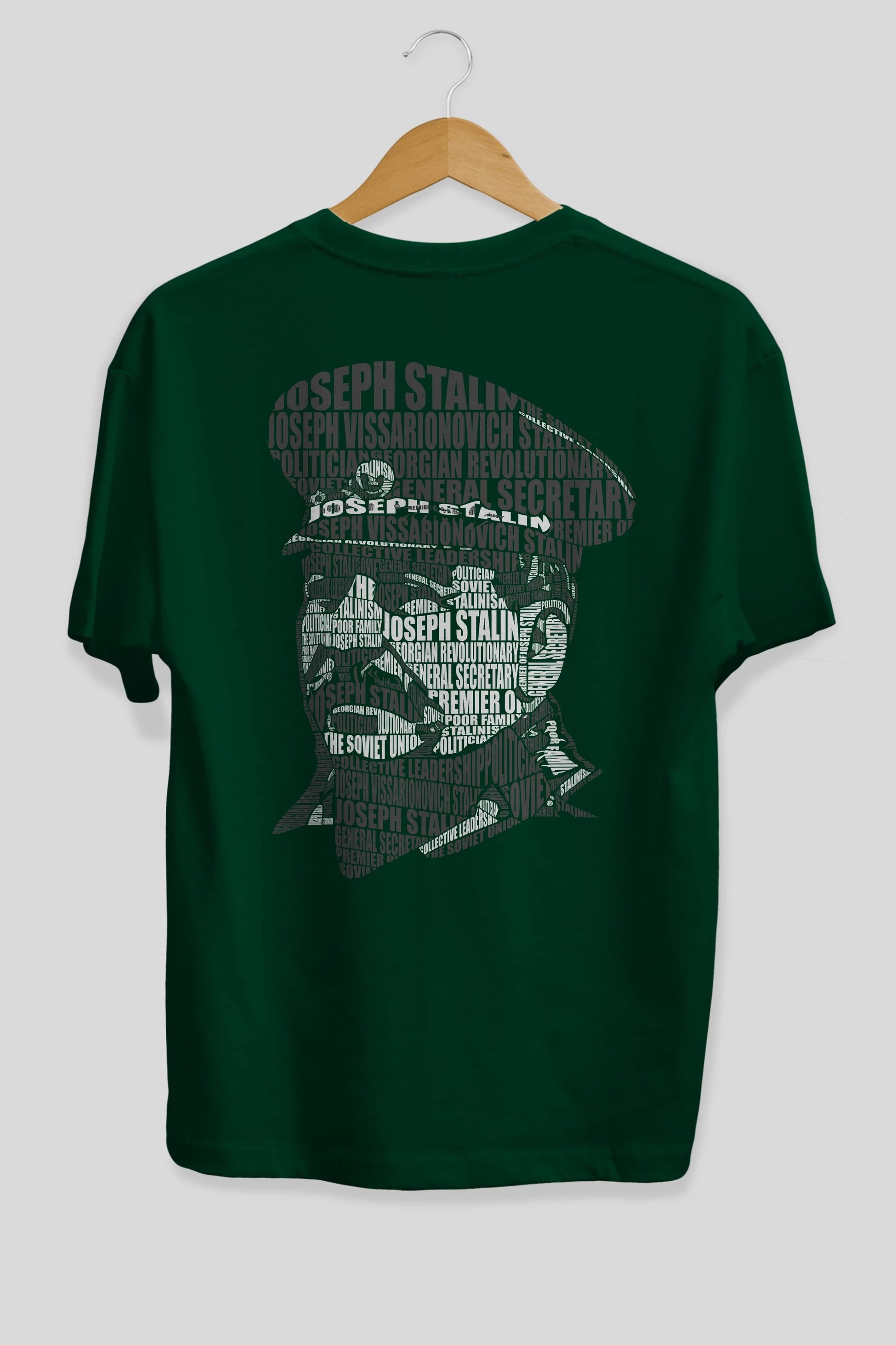 Joseph Stalin Calligram Arka Baskılı Oversize t-shirt %100 pamuk Erkek Kadın Unisex