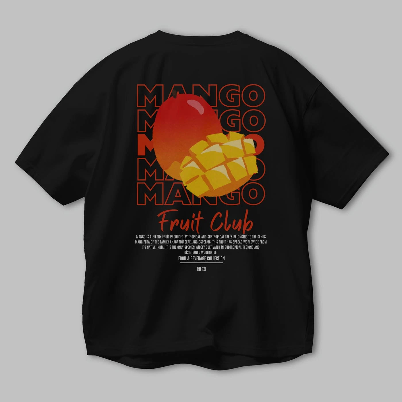 Mango Arka Baskılı Oversize t-shirt Erkek Kadın Pamuk Bisiklet Yaka tişort