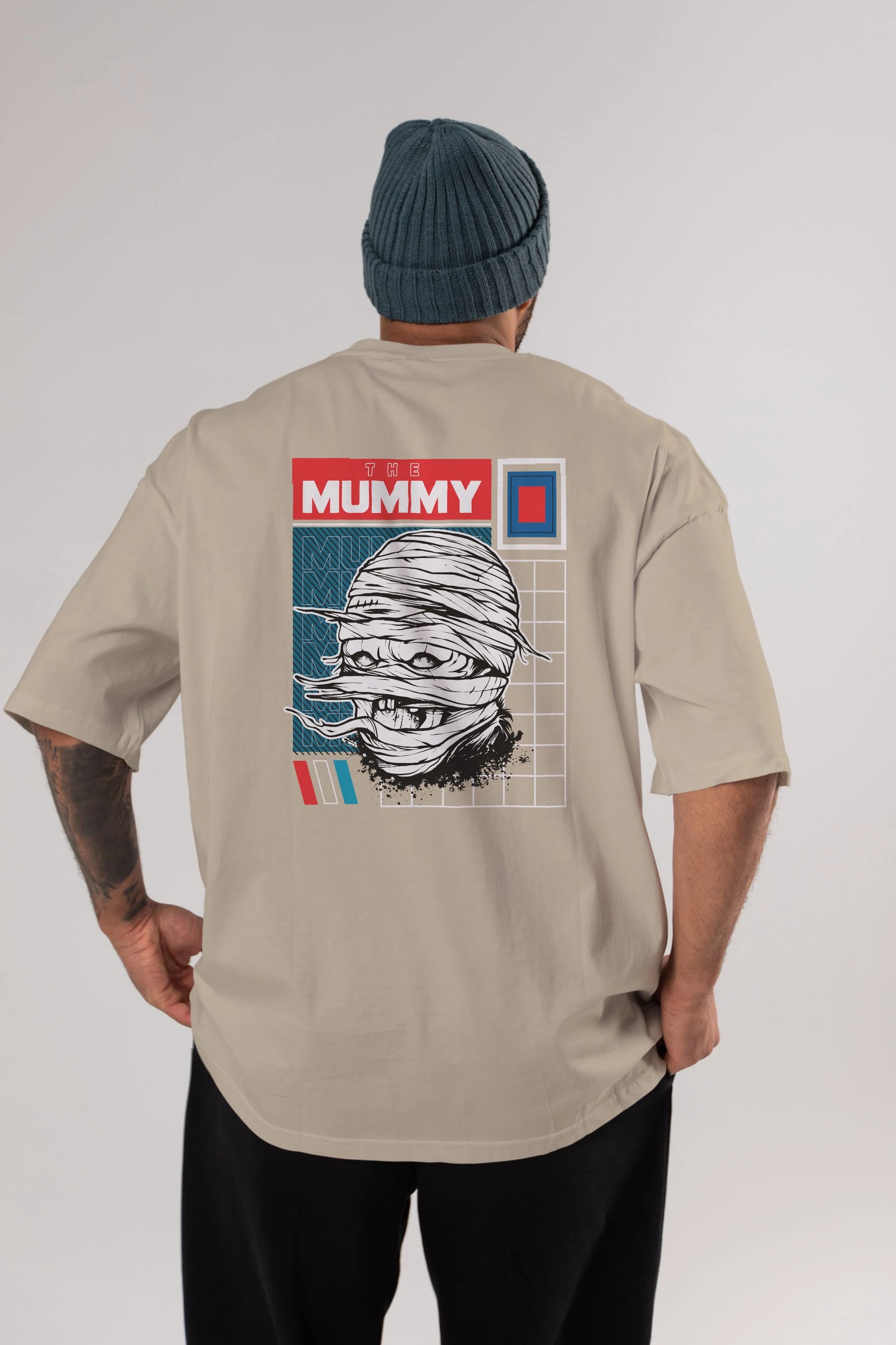 The Mummy Arka Baskılı Oversize t-shirt Erkek Kadın Unisex