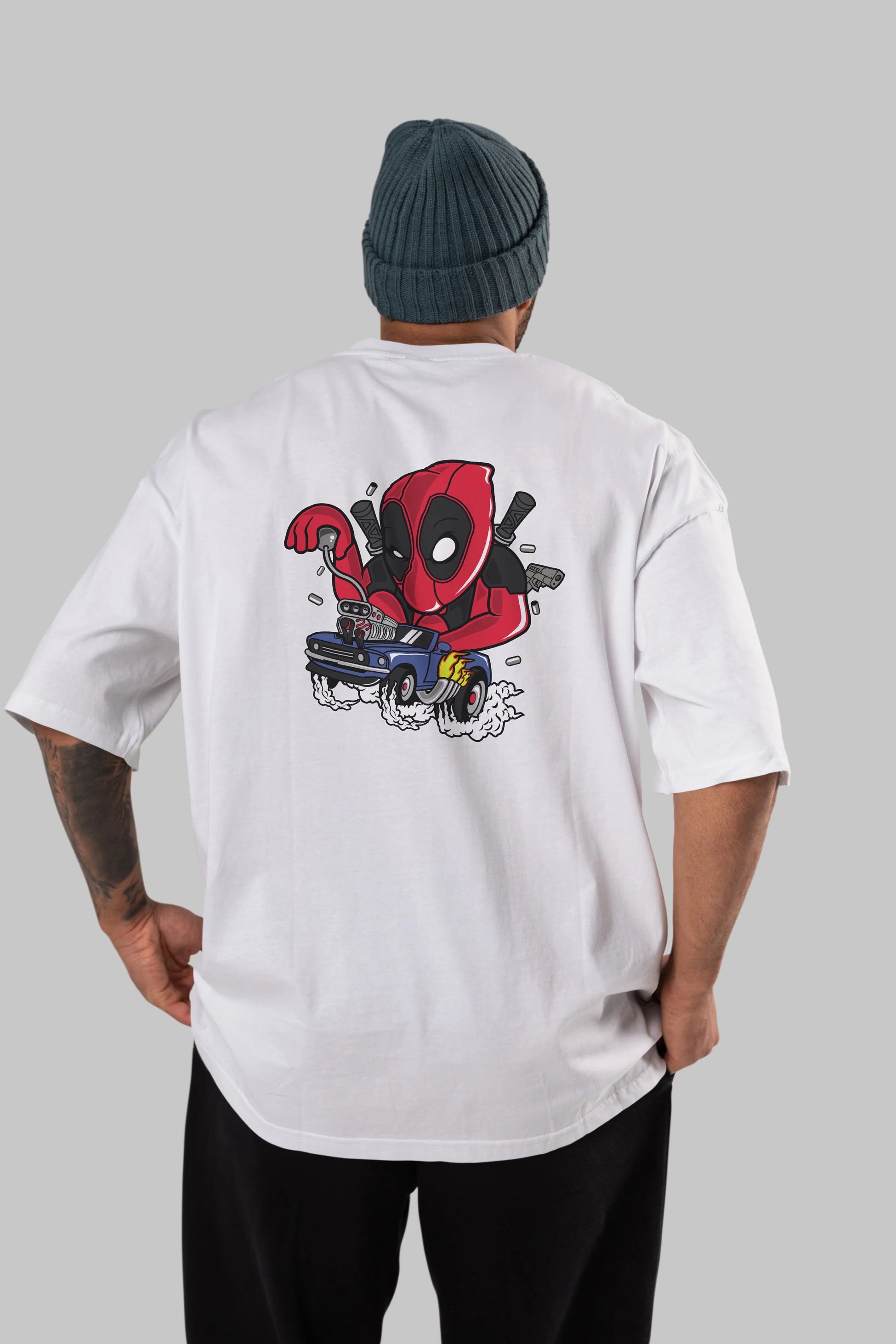 Deadpool (21) Arka Baskılı Oversize t-shirt Erkek Kadın Unisex %100 Pamuk Bisiklet Yaka tişort