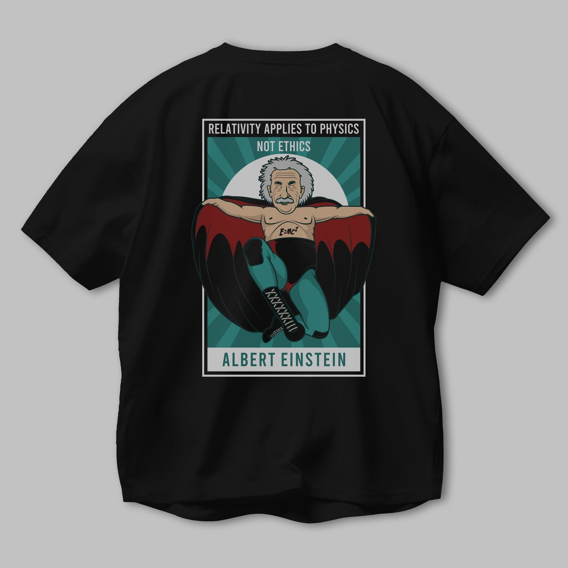 Nacho Libre Einstein Arka Baskılı Oversize t-shirt Erkek Kadın Unisex %100 Pamuk tişort