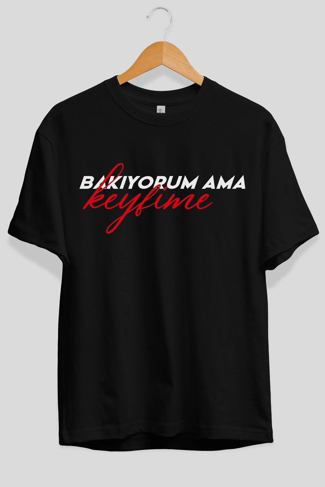 Bakıyorum Ama Keyfime Ön Baskılı Oversize t-shirt %100 pamuk Erkek Kadın Unisex