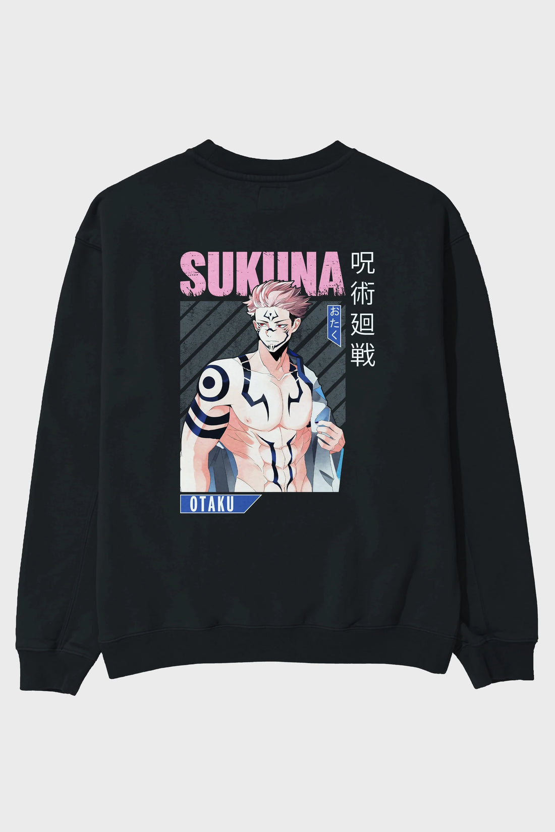 Sukuna Ryoumen 1 Anime Arka Baskılı Oversize Sweatshirt Erkek Kadın Unisex