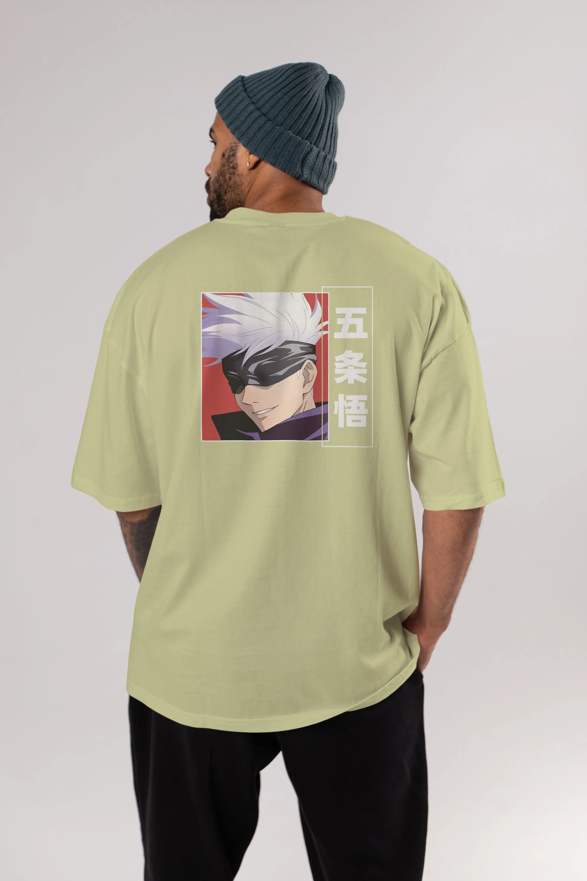 SATORU GOJO Anime Arka Baskılı Oversize t-shirt Erkek Kadın Unisex