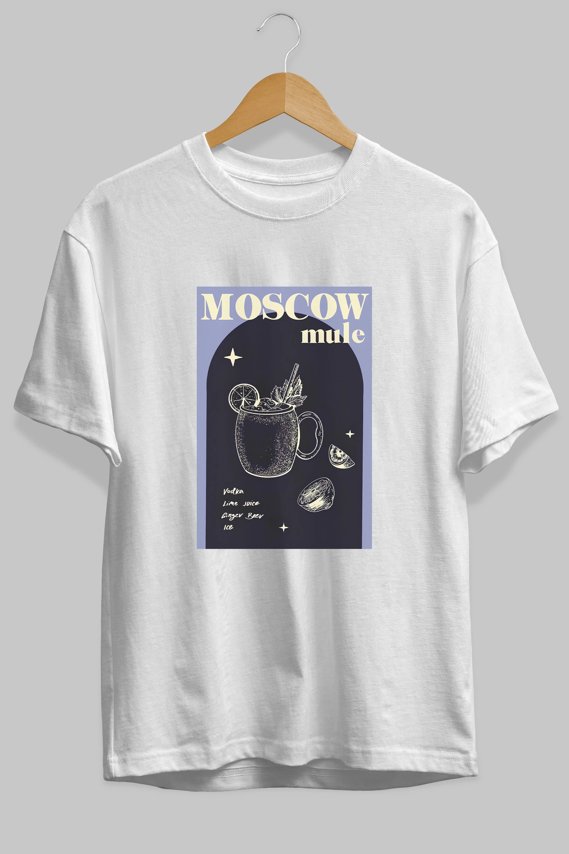 Moscow Mule Ön Baskılı Oversize t-shirt Erkek Kadın Unisex %100 Pamuk Bisiklet Yaka tişort