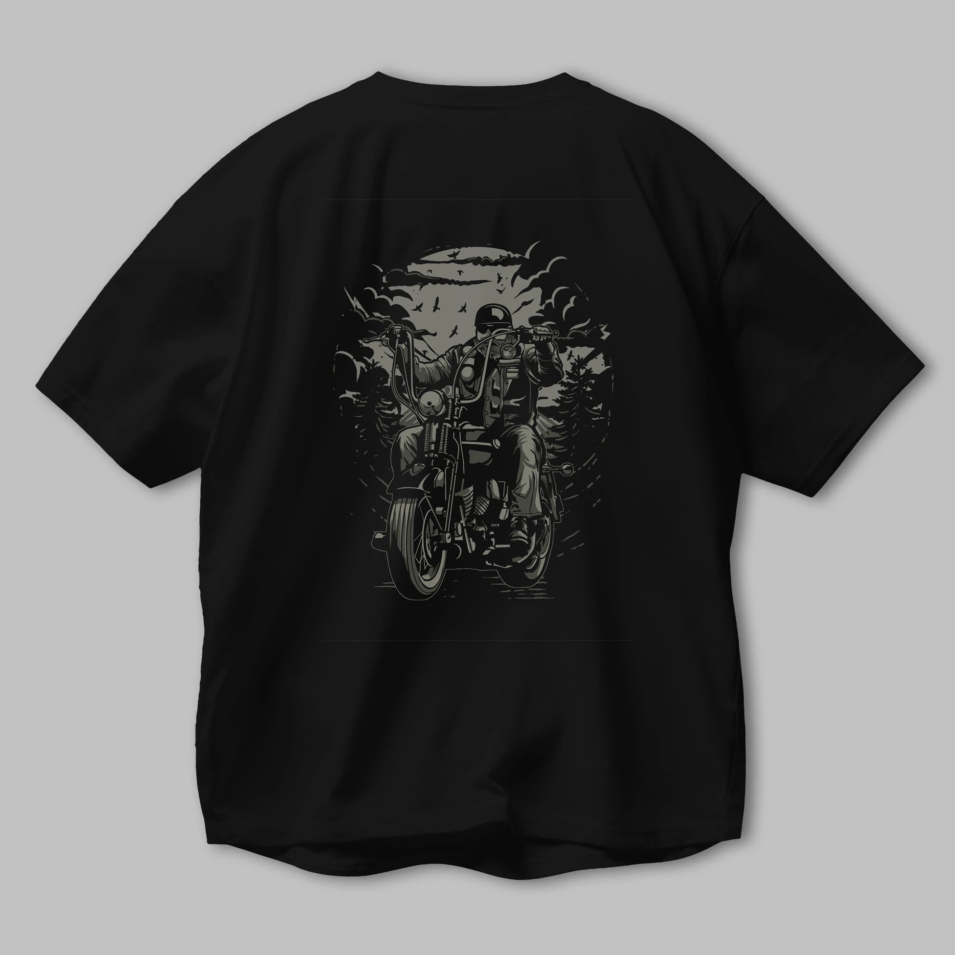 Live To Ride Arka Baskılı Oversize t-shirt Erkek Kadın Unisex %100 Pamuk