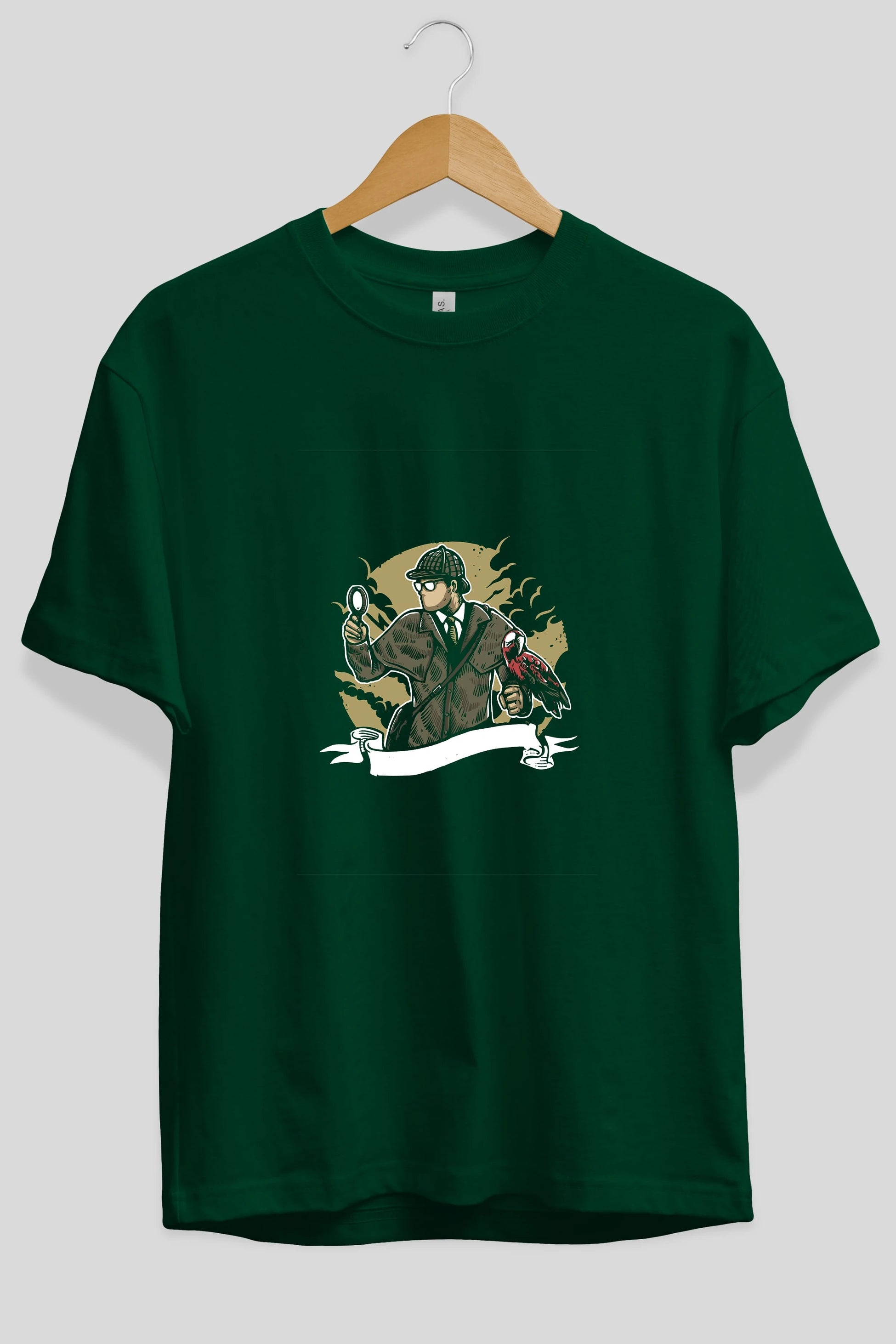 Sherlock Holmes Ön Baskılı Oversize t-shirt Erkek Kadın Unisex %100 Pamuk tişort
