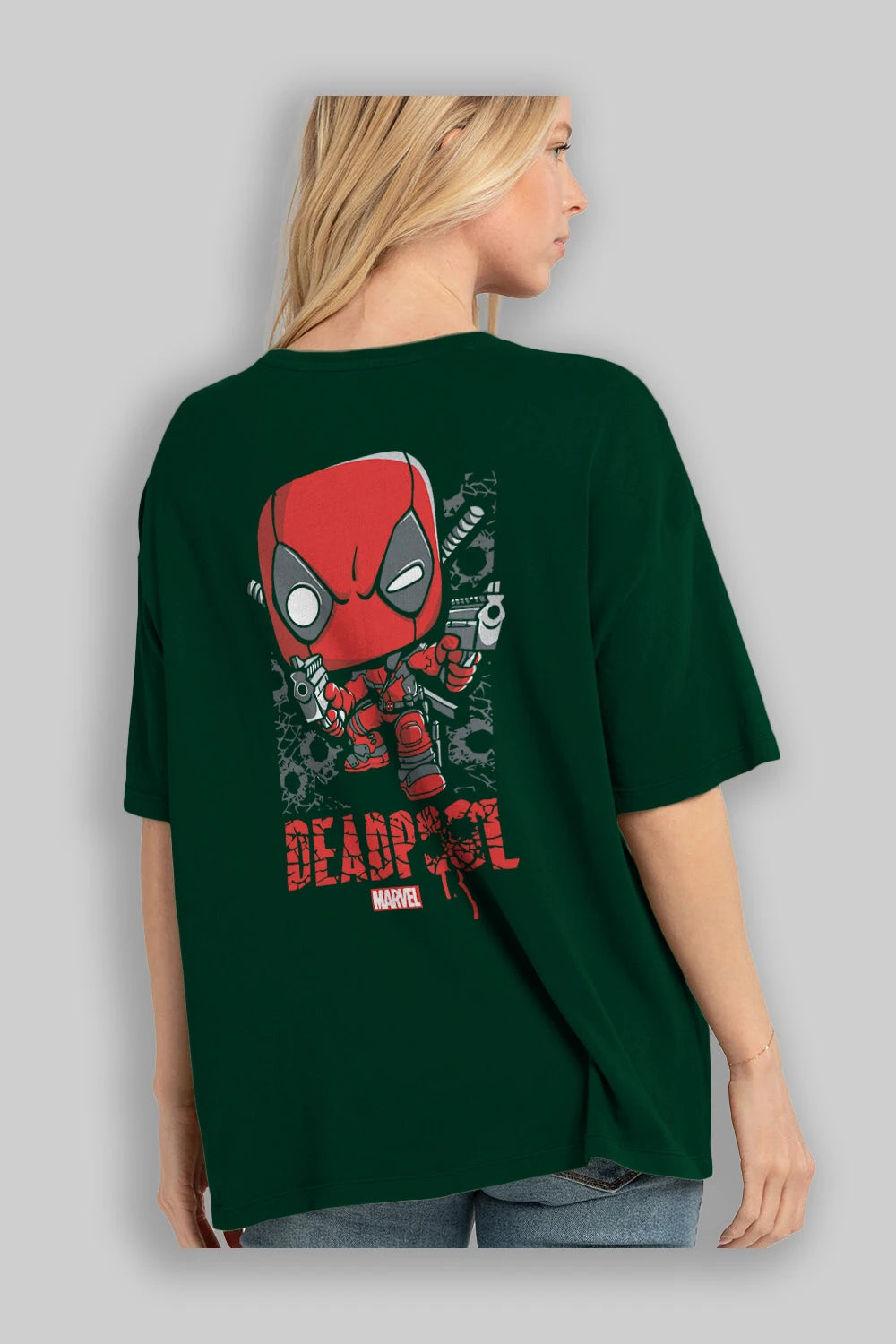 Deadpool (8) Arka Baskılı Oversize t-shirt Erkek Kadın Unisex %100 Pamuk Bisiklet Yaka tişort