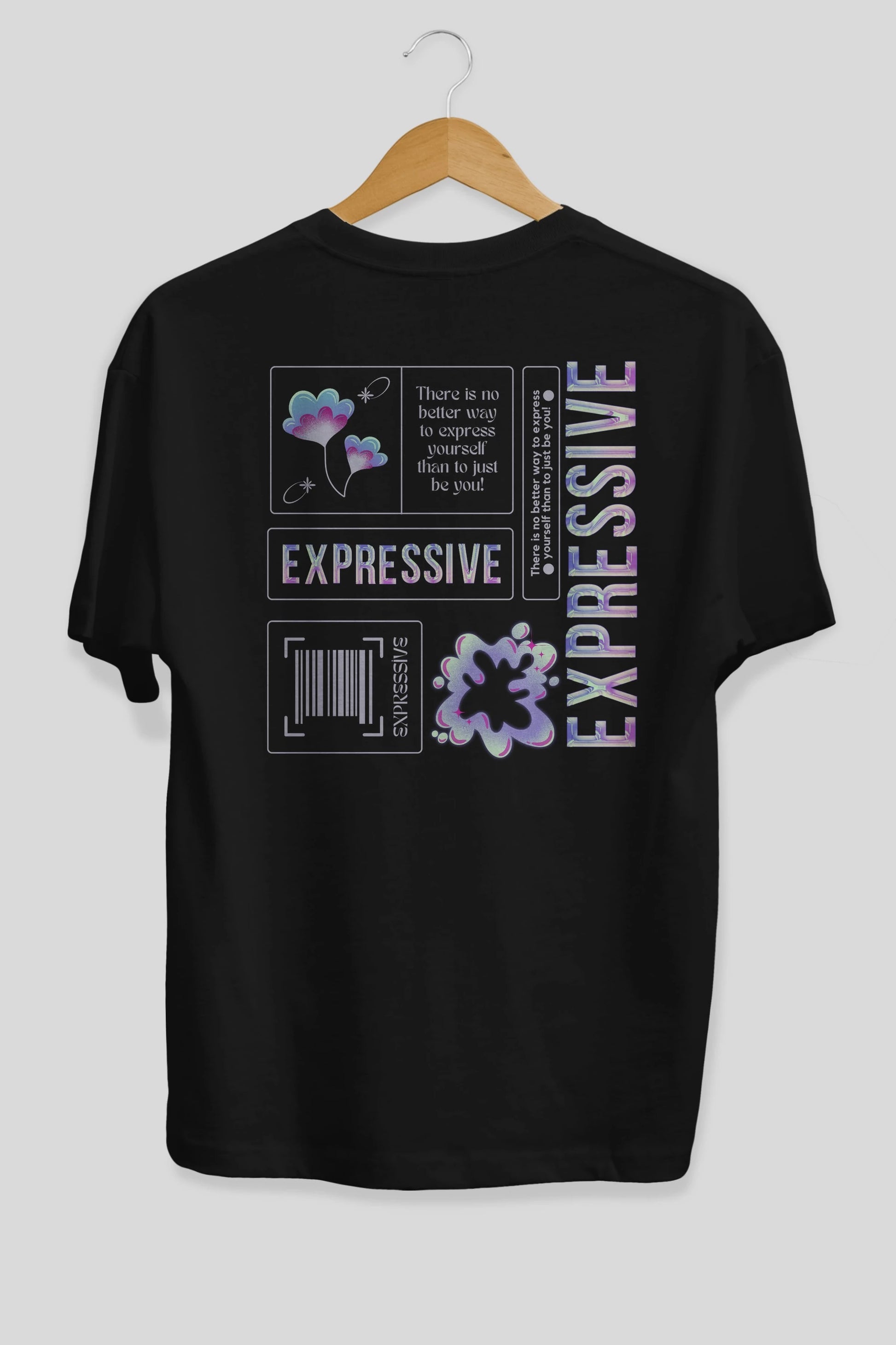 Expressive Streetwear Arka Baskılı Oversize t-shirt Erkek Kadın Unisex