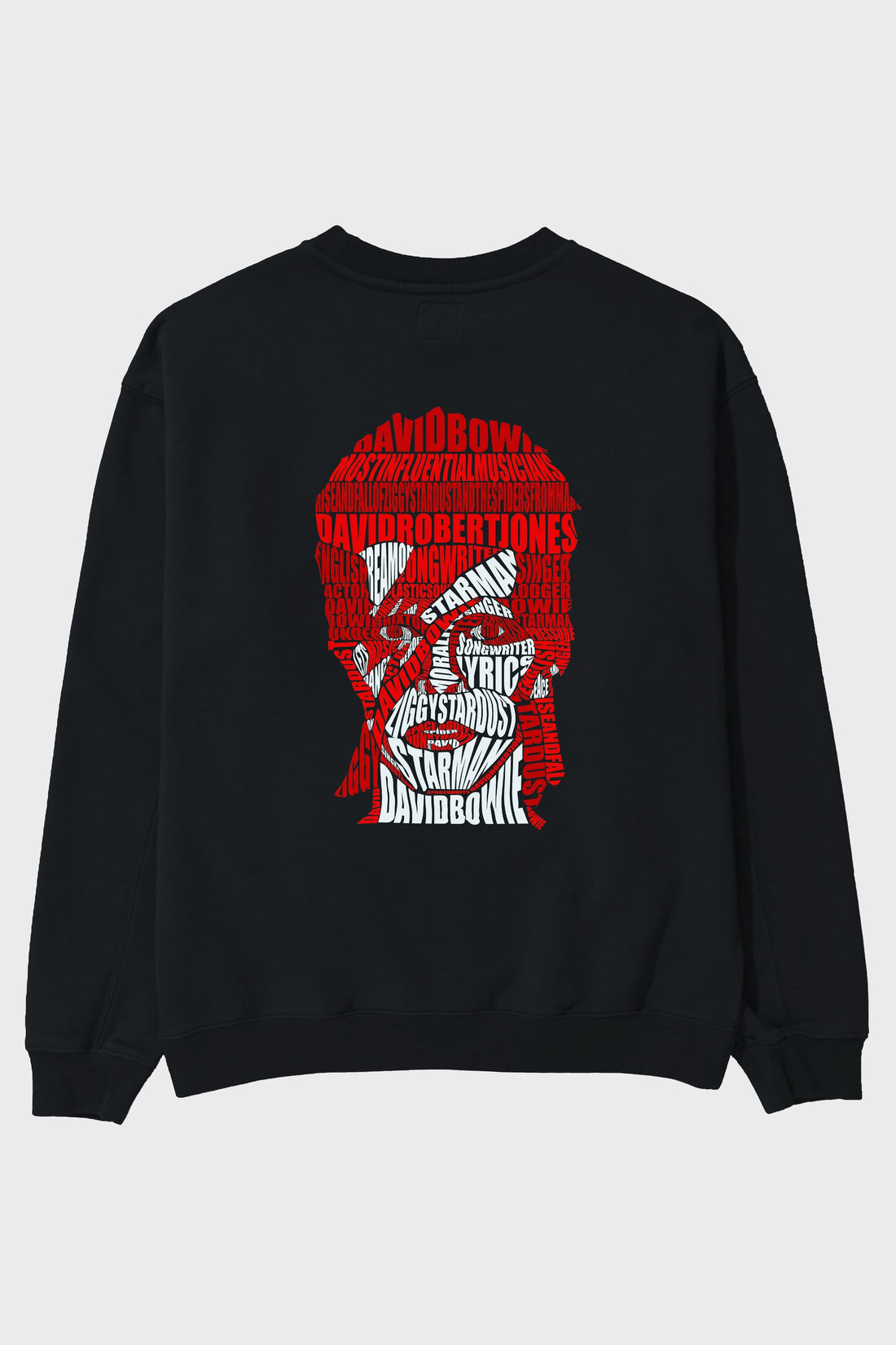David Bowie Calligram Arka Baskılı Oversize Sweatshirt Erkek Kadın Unisex