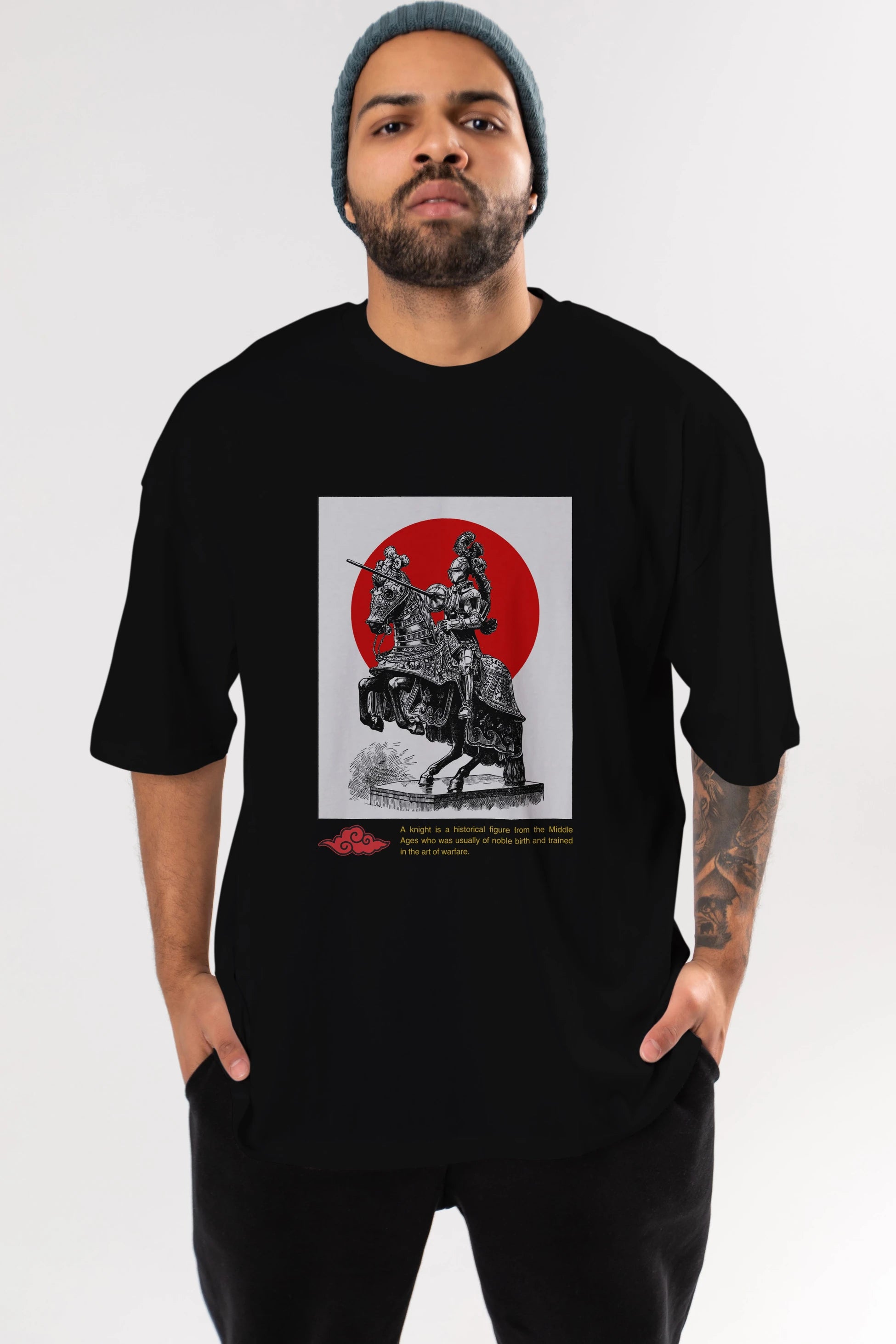 Japan Streetwear 2 Ön Baskılı Oversize t-shirt Erkek Kadın Unisex