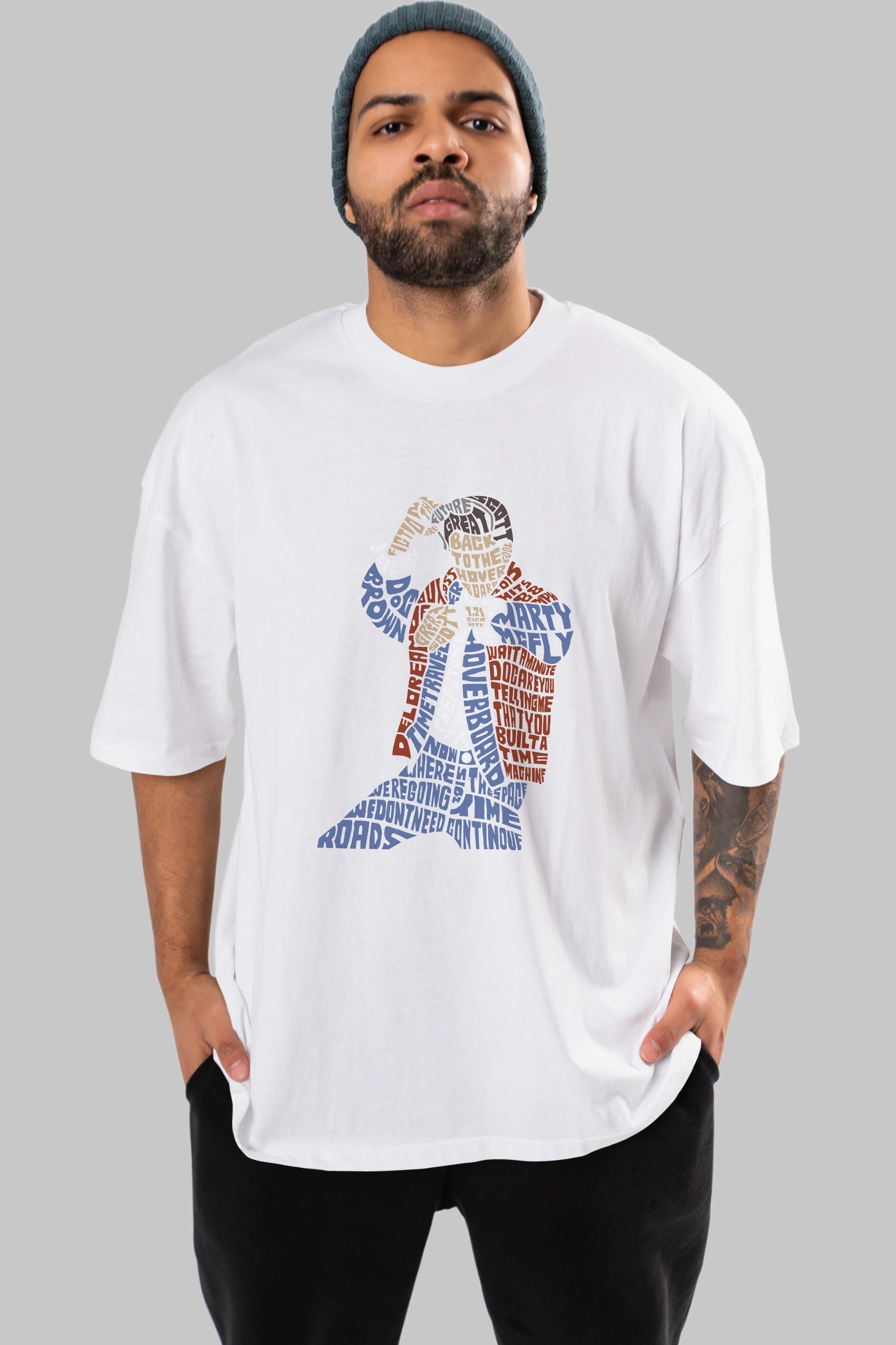 Back To The Hoverboard Ön Baskılı Oversize t-shirt %100 pamuk Erkek Kadın Unisex