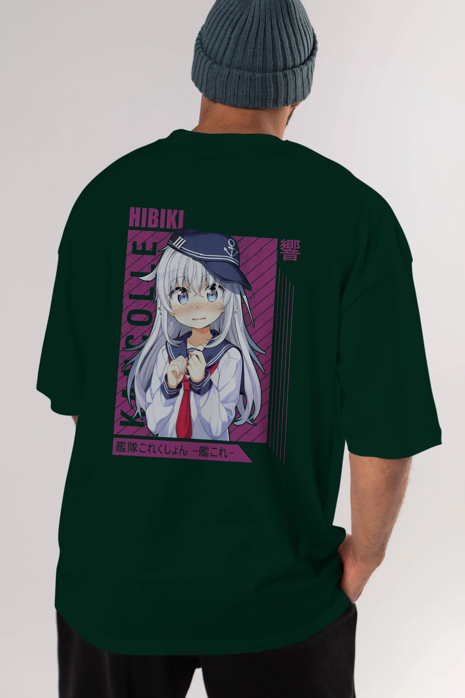 Hibiki 4 Anime Arka Baskılı Oversize t-shirt Erkek Kadın Unisex