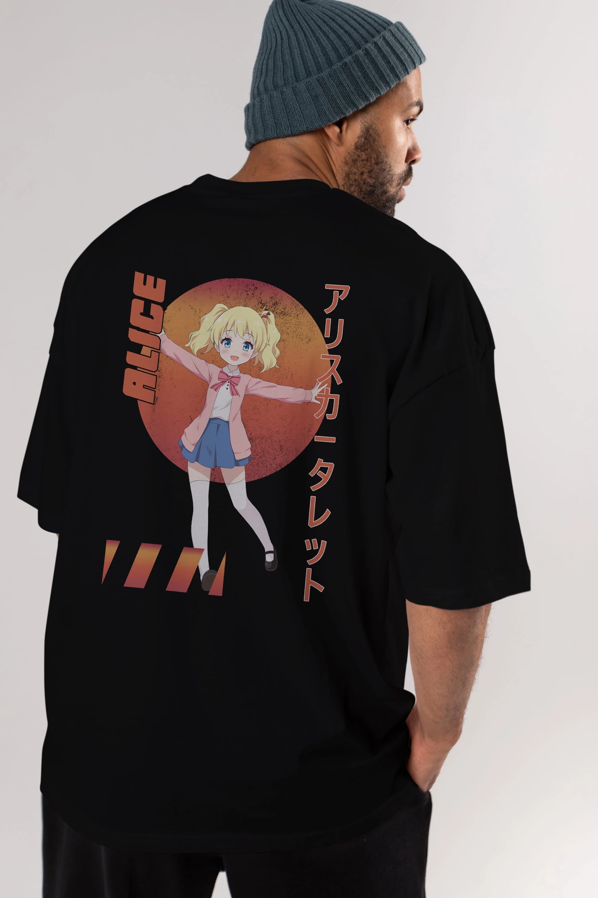Alice Cartelet 15 Anime Arka Baskılı Oversize t-shirt Erkek Kadın Unisex