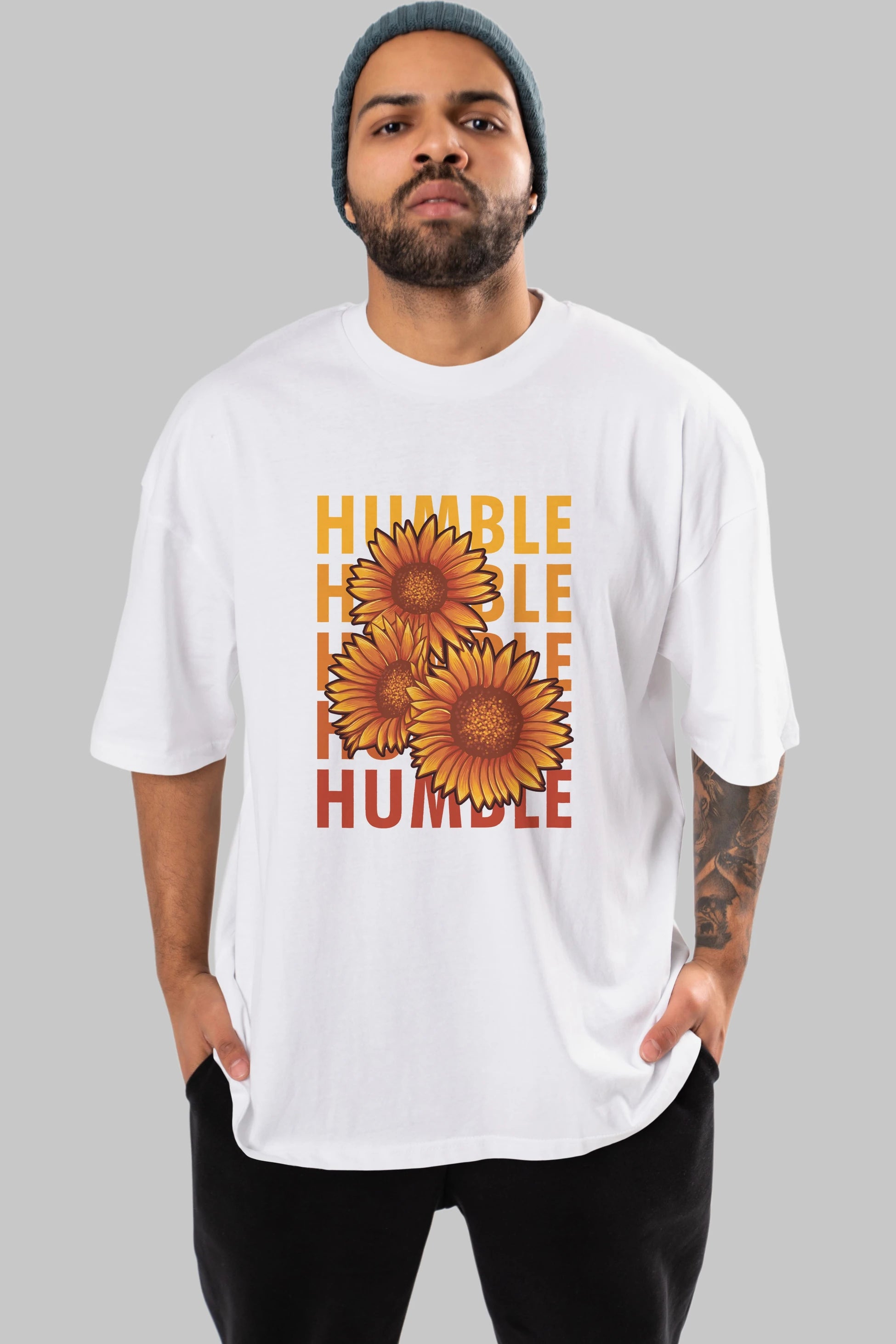 Humble 2 Ön Baskılı Oversize t-shirt Erkek Kadın Unisex