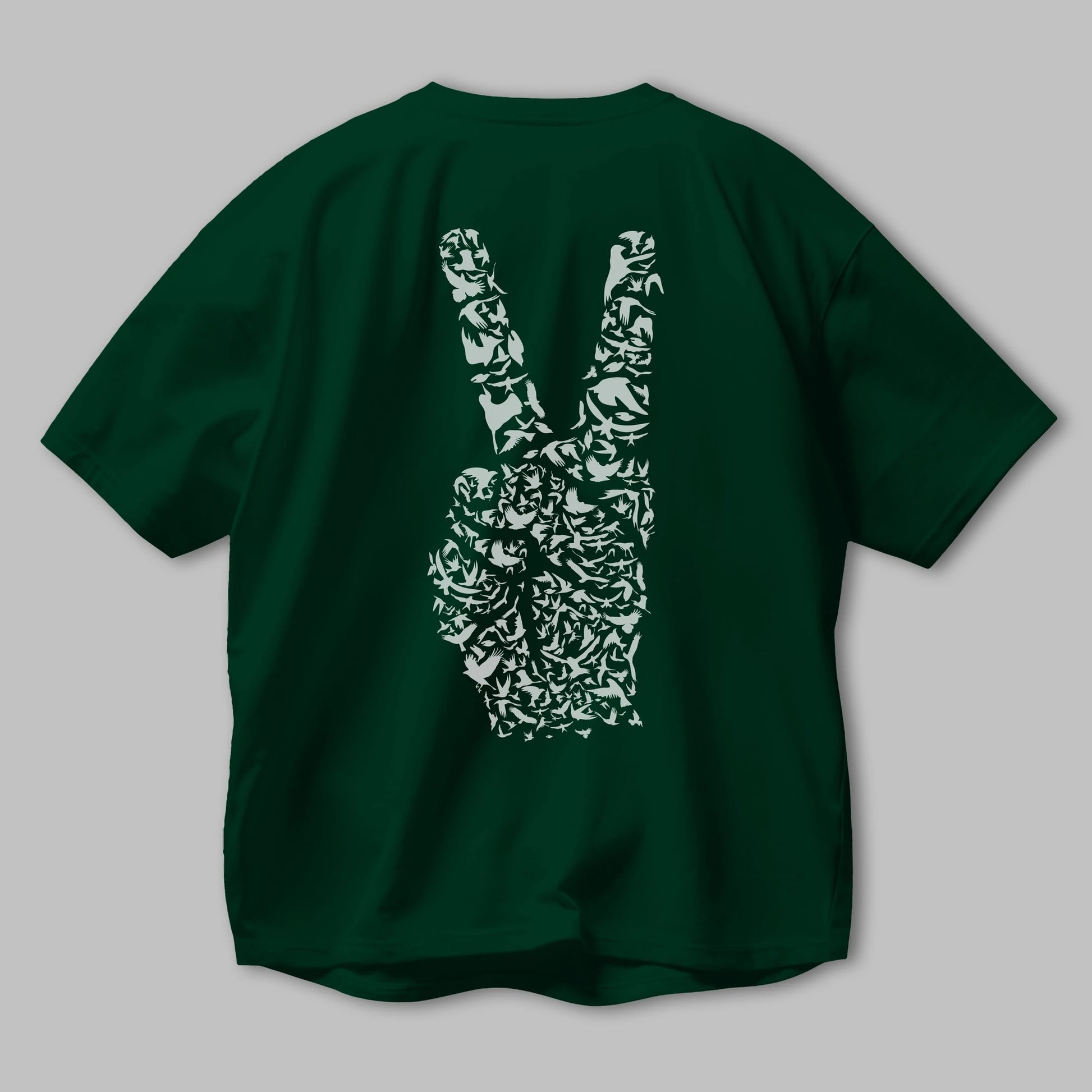 Peace Arka Baskılı Oversize t-shirt %100 pamuk Erkek Kadın Unisex